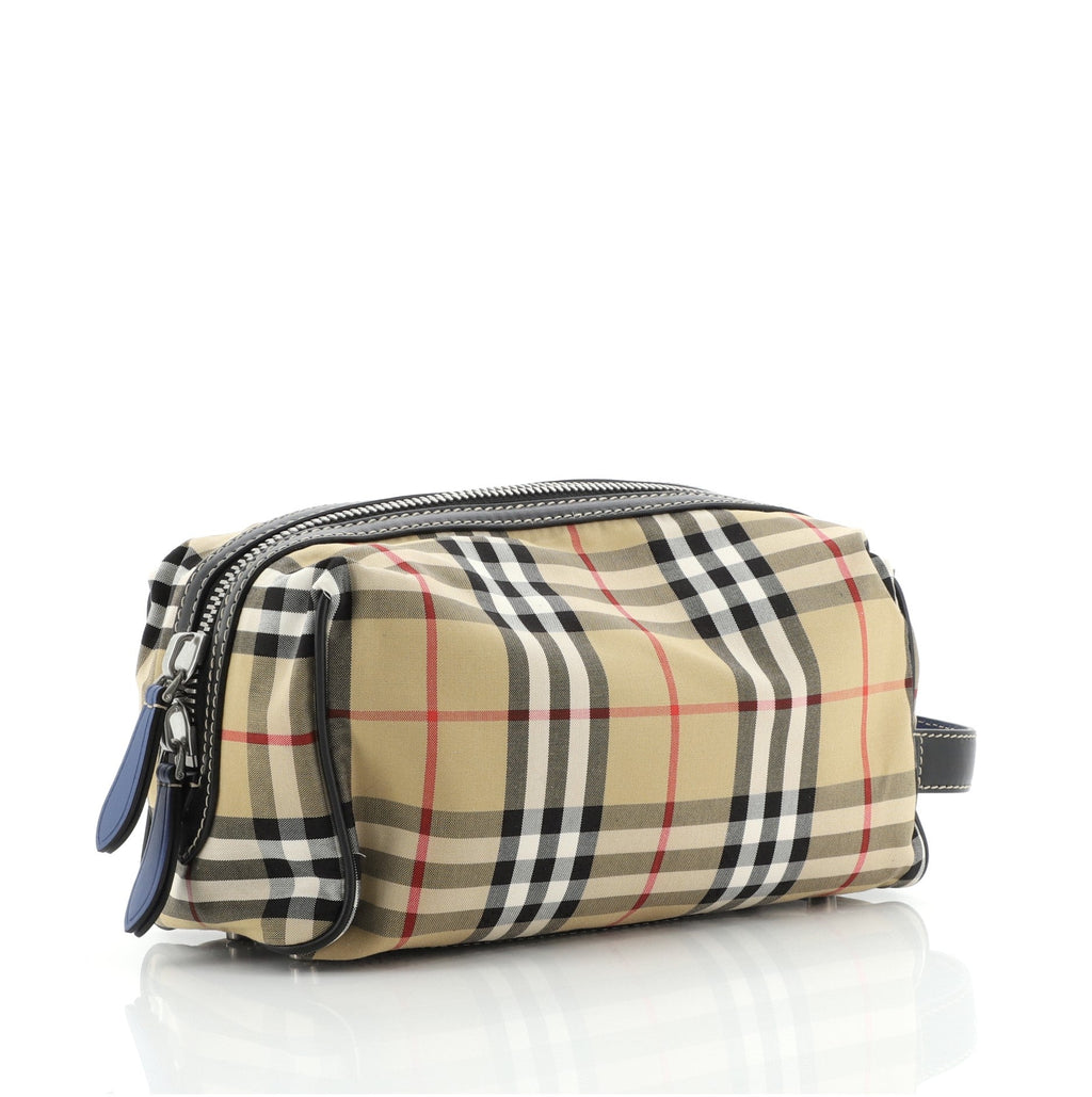 Cosmetic Pouch Vintage Check Canvas