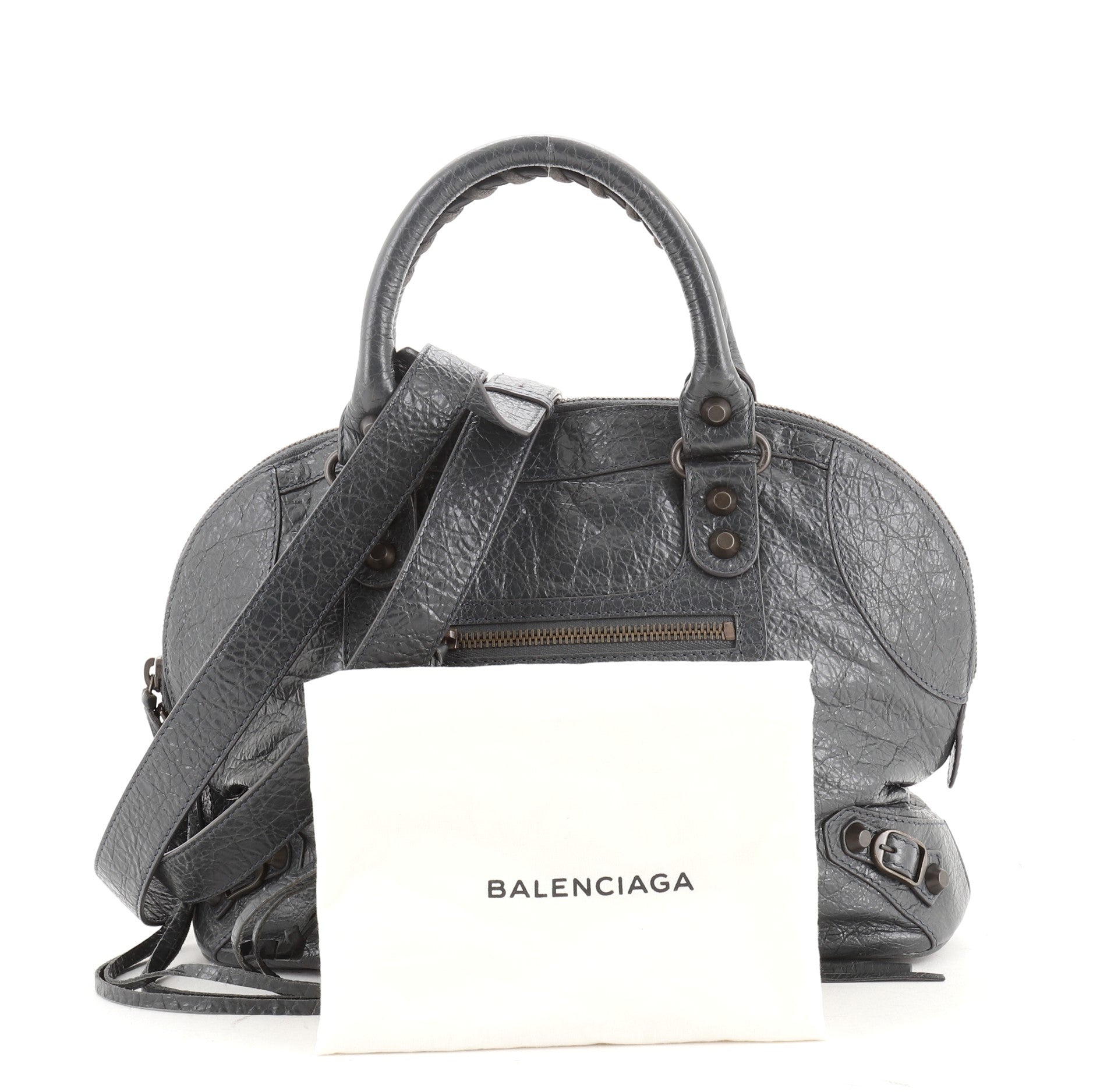 Convertible Bowling Bag Classic Studs Leather Mini