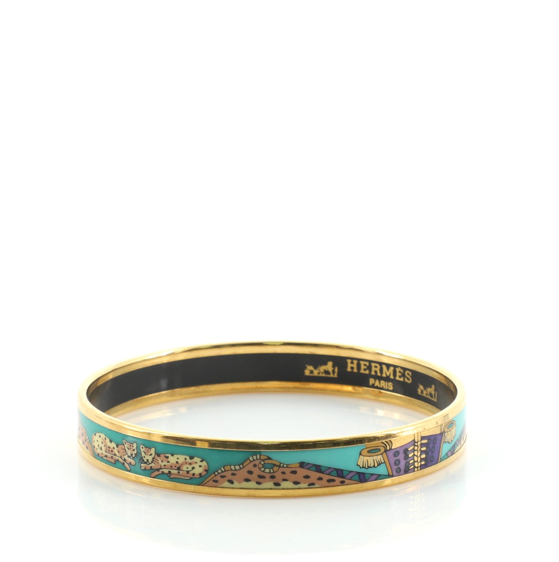 Bangle Bracelet Printed Enamel Narrow