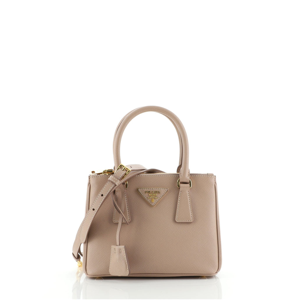Galleria Double Zip Tote Saffiano Leather Mini