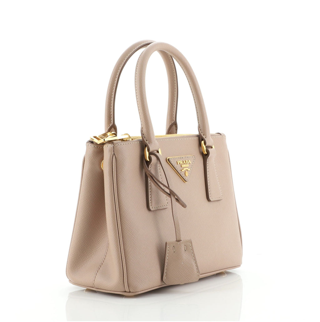 Galleria Double Zip Tote Saffiano Leather Mini