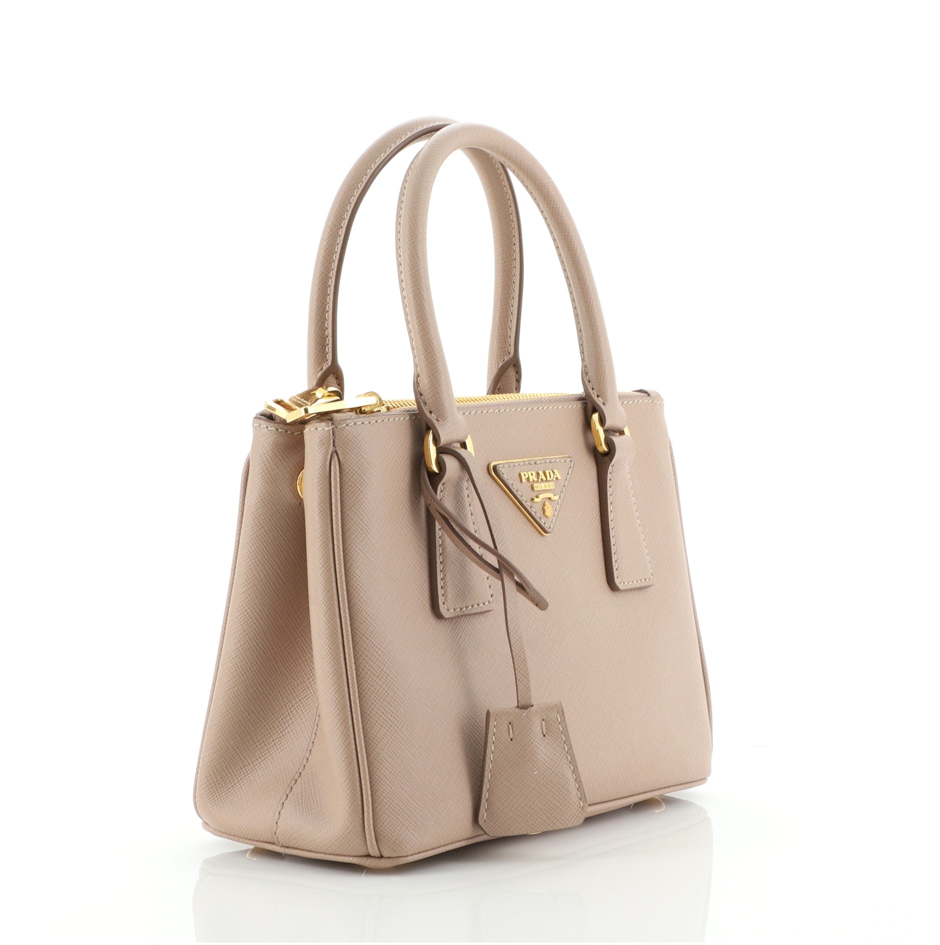 Galleria Double Zip Tote Saffiano Leather Mini