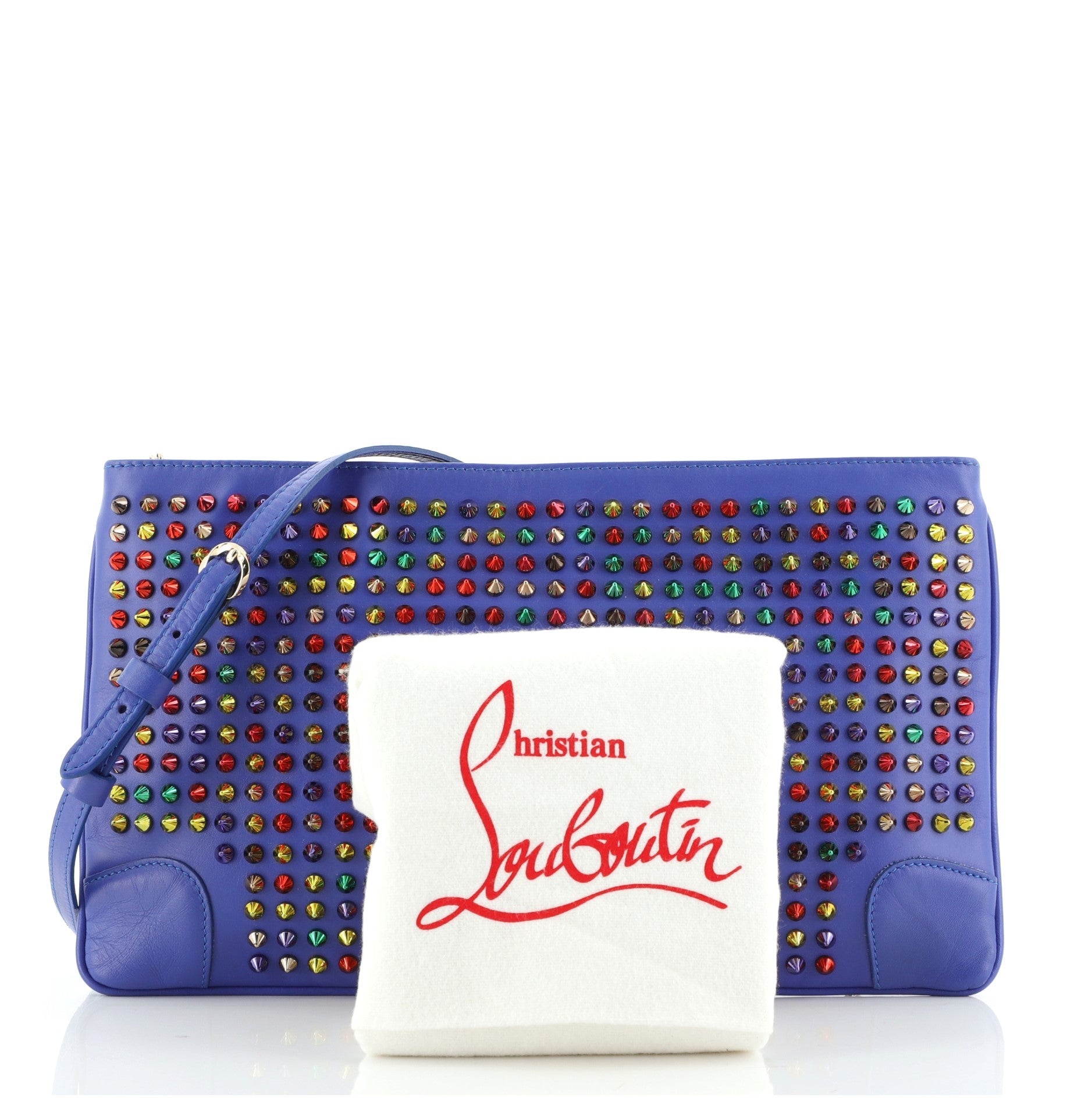 Loubiposh Clutch Spiked Leather