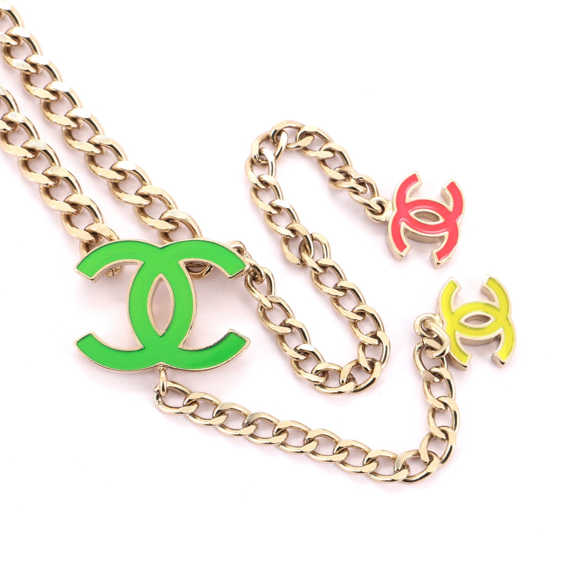 CC Charm Chain Belt Metal with Enamel 110