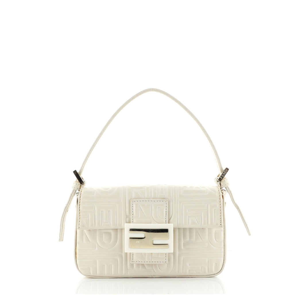 Baguette Logo Embossed Leather Mini