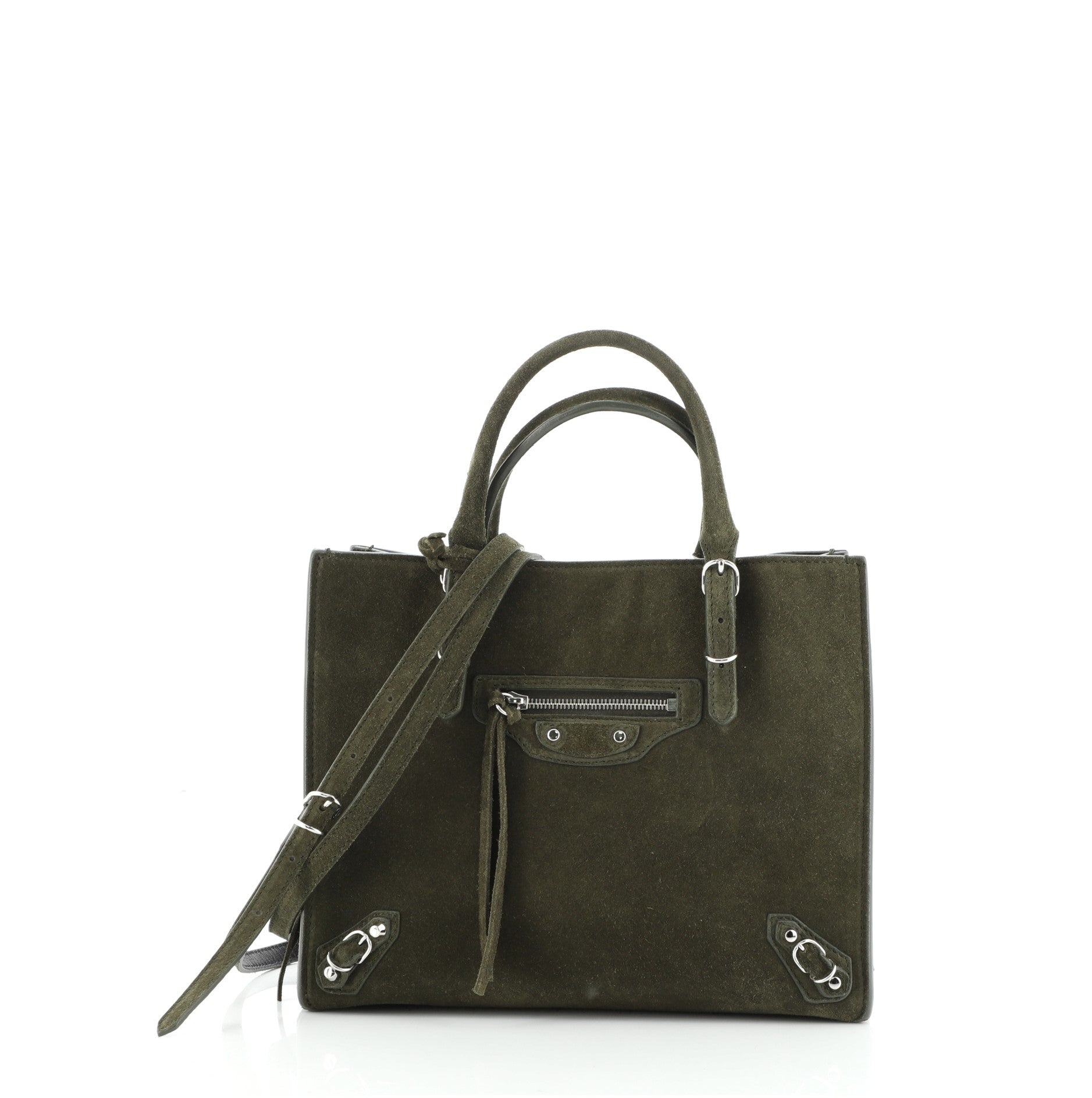Papier A4 Zip Around Classic Studs Bag Suede Mini