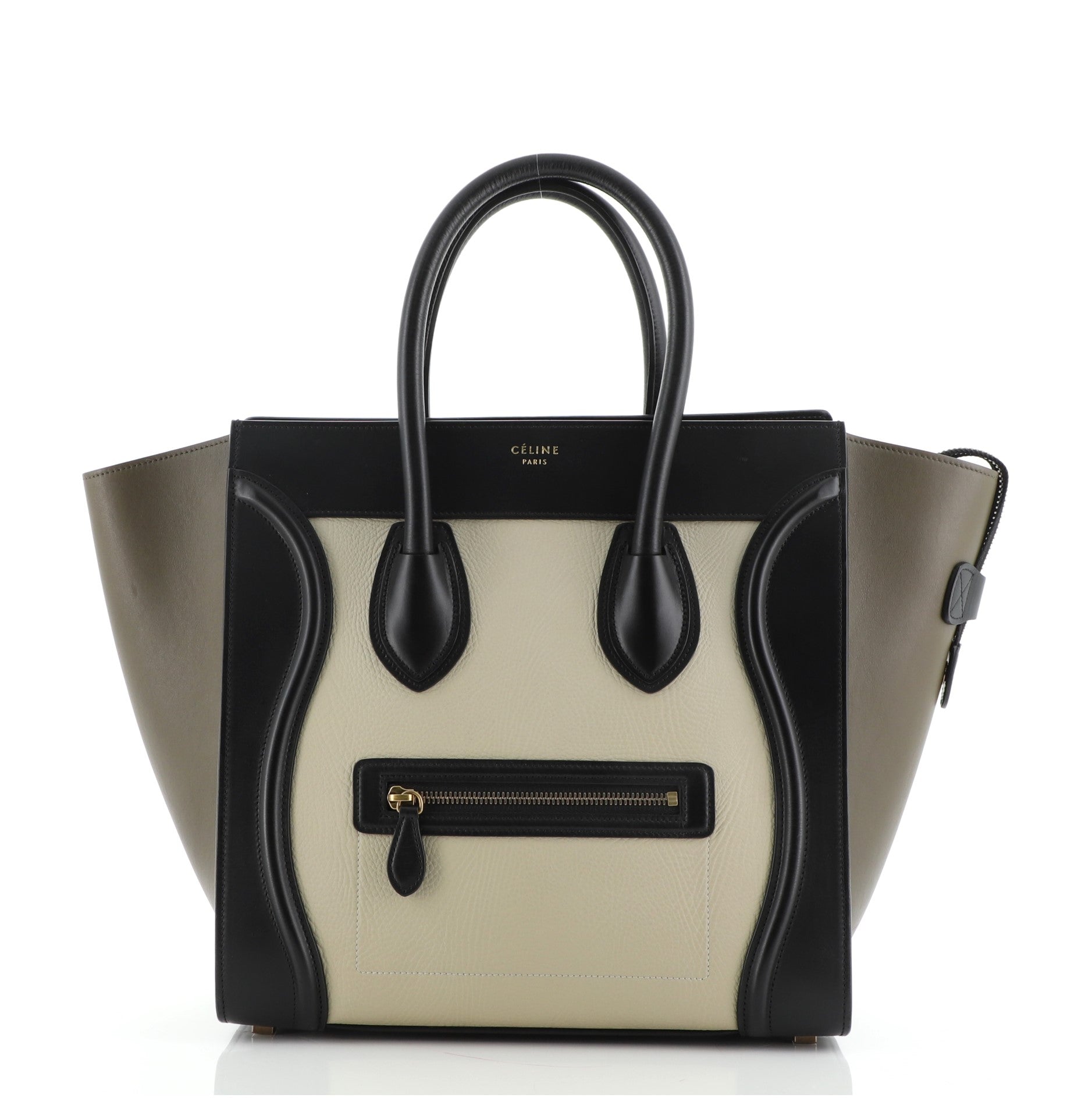 Tricolor Luggage Bag Leather Mini