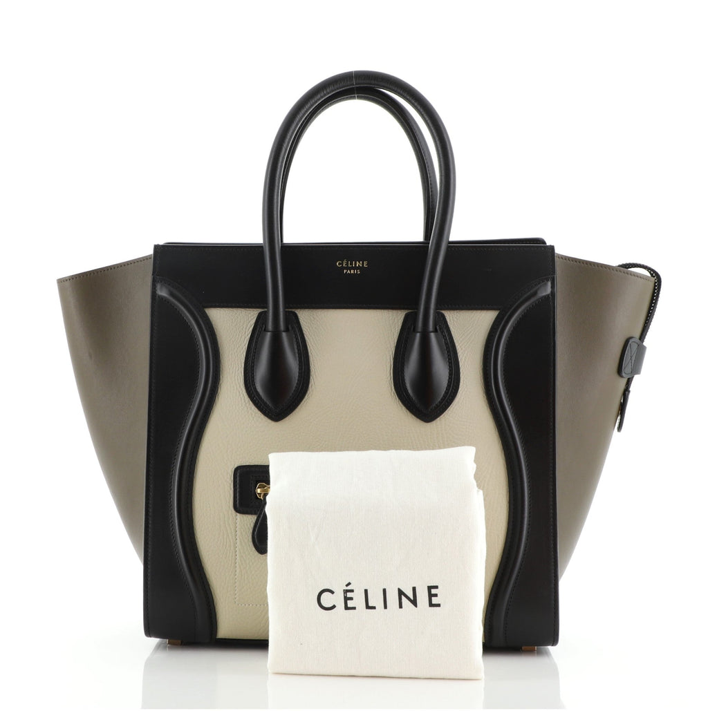 Tricolor Luggage Bag Leather Mini