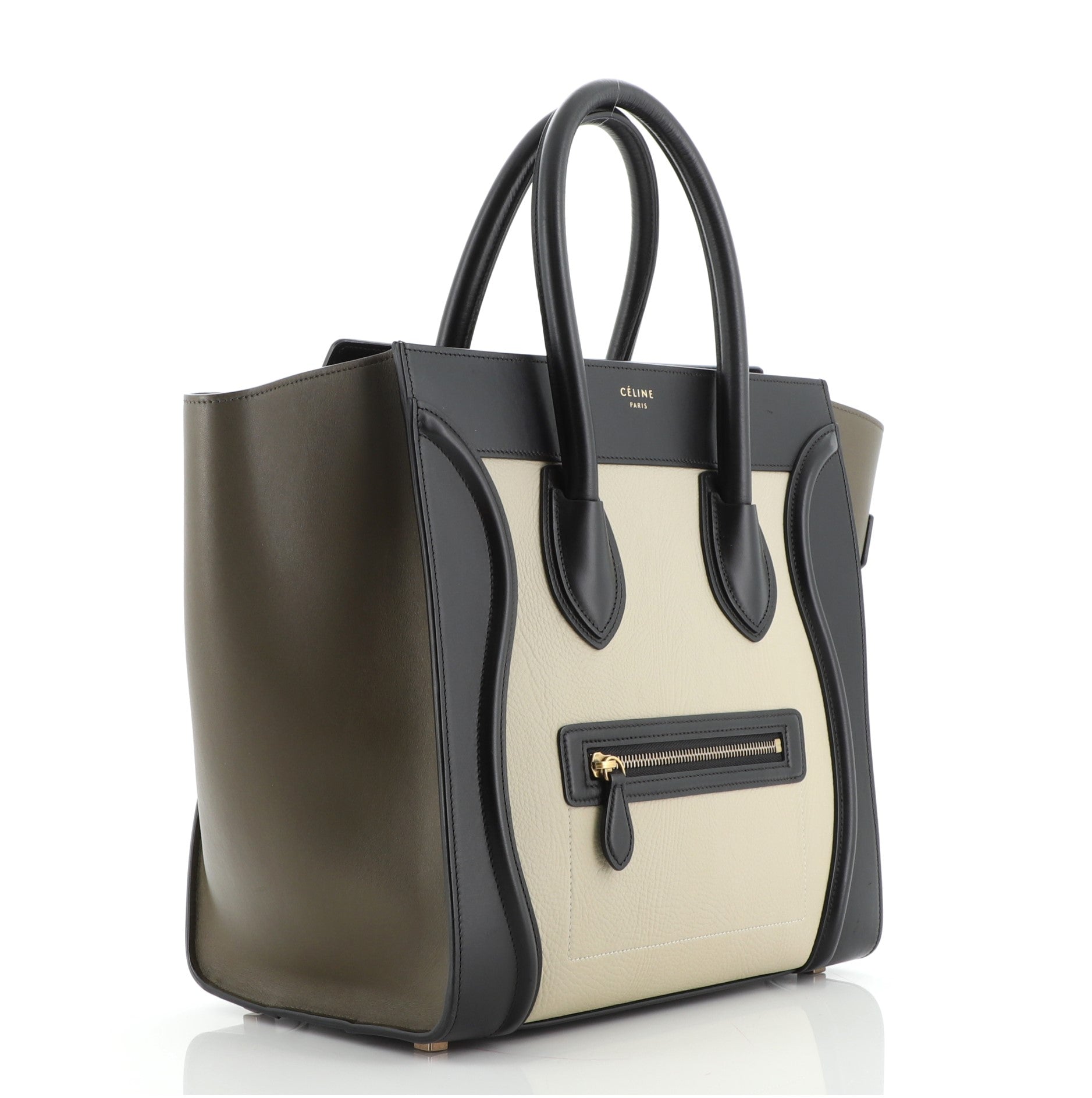 Tricolor Luggage Bag Leather Mini