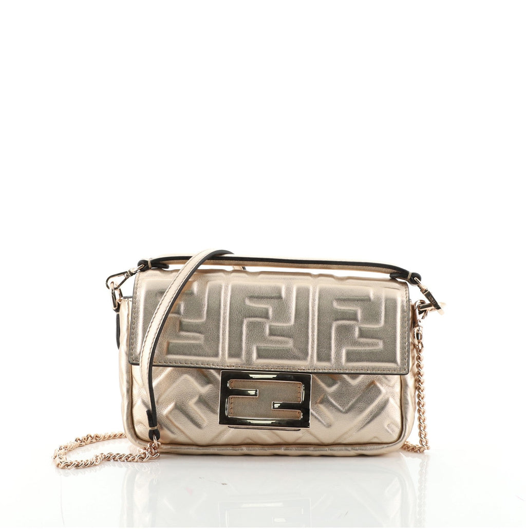 Baguette NM Bag Zucca Embossed Leather Mini