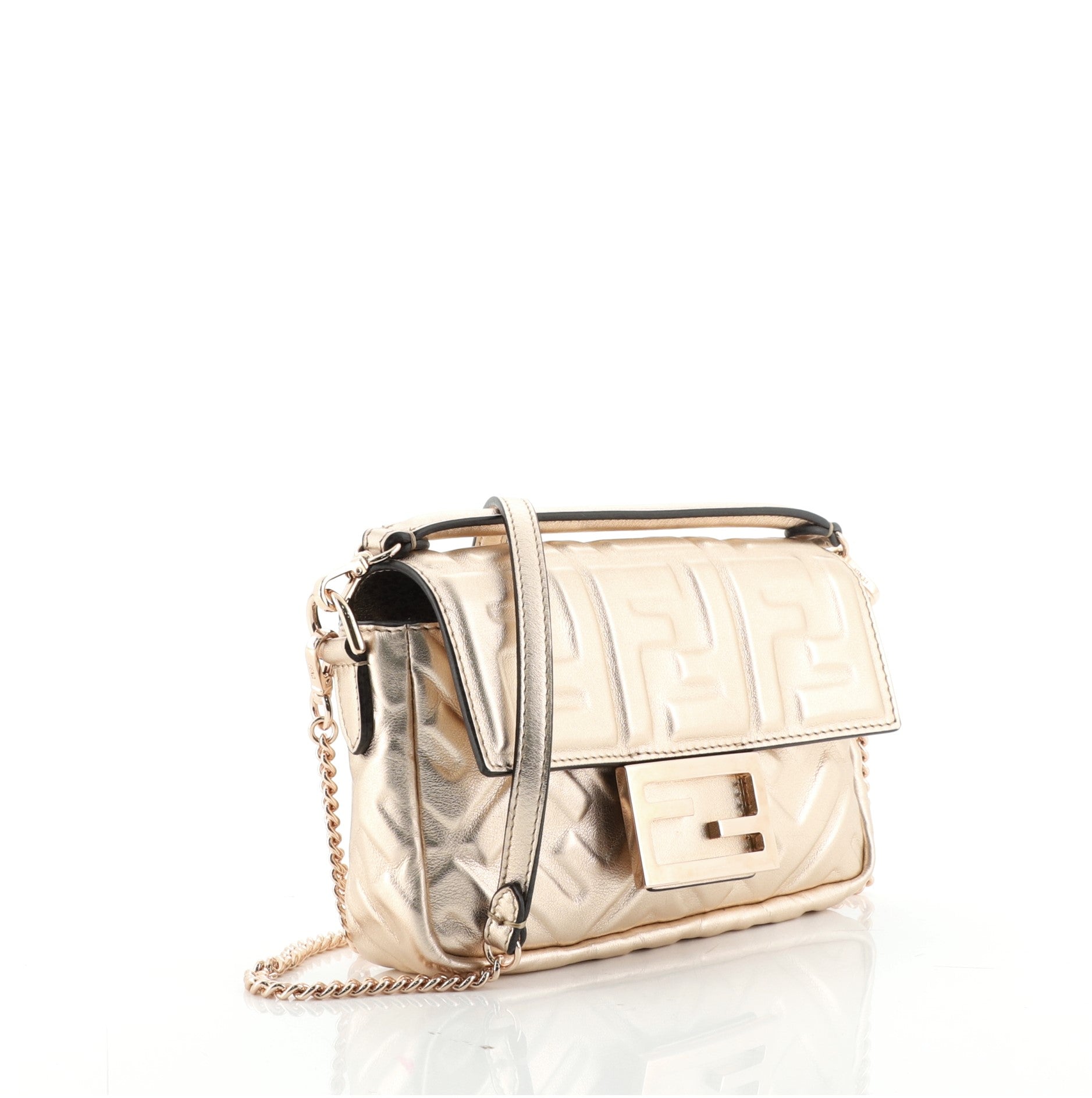 Baguette NM Bag Zucca Embossed Leather Mini