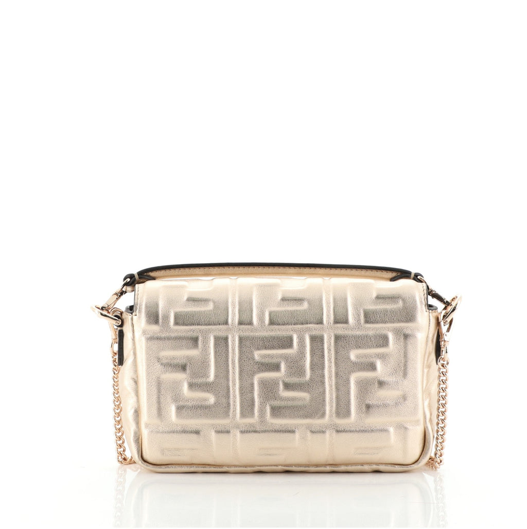 Baguette NM Bag Zucca Embossed Leather Mini