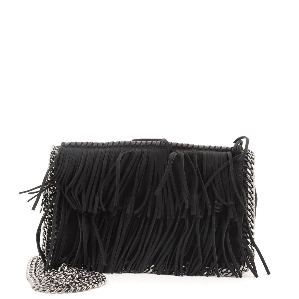 Falabella Fringe Flap Crossbody Bag Suede Mini