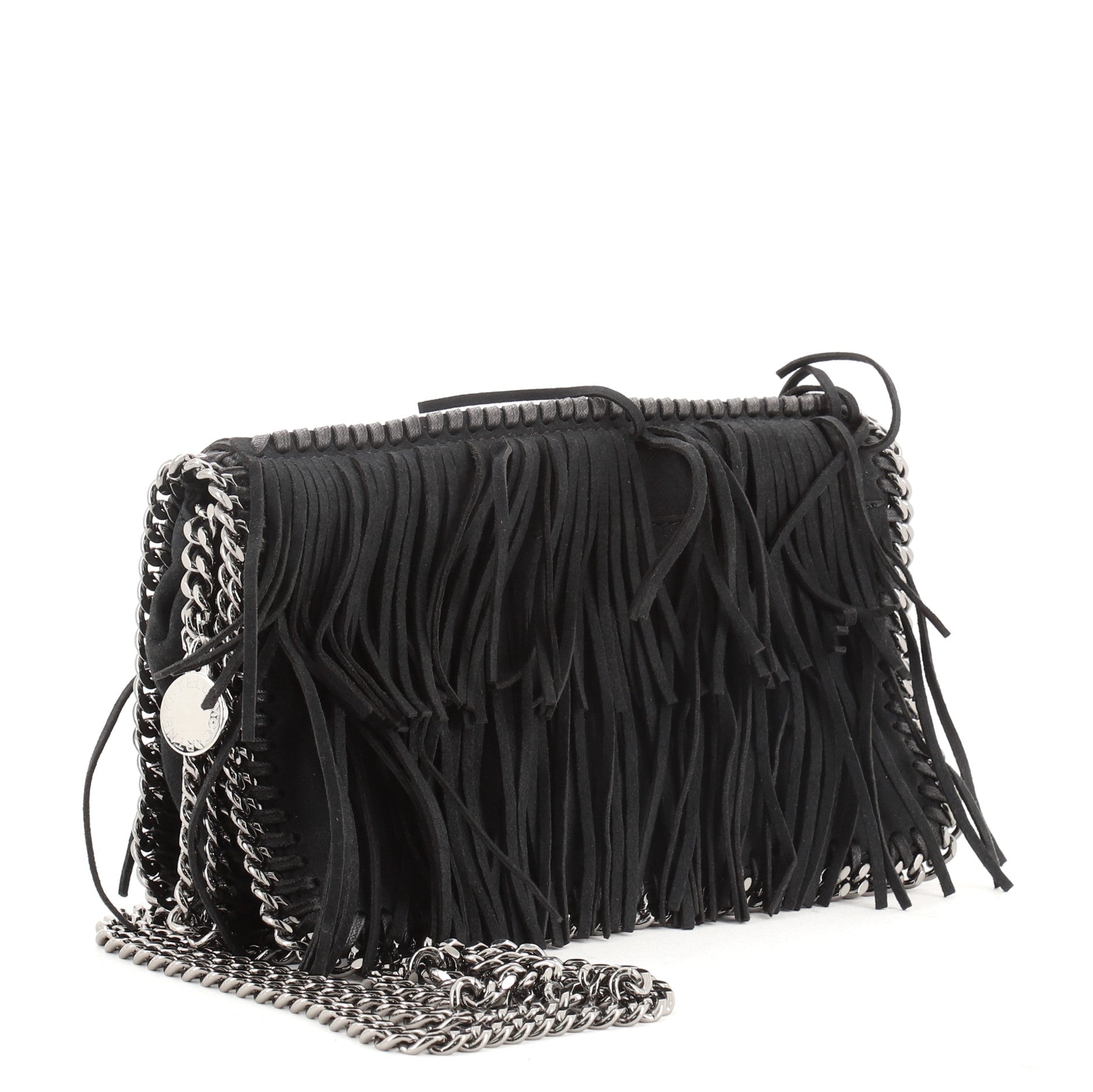 Falabella Fringe Flap Crossbody Bag Suede Mini