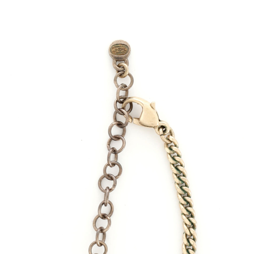 CC Seashell Drop Necklace Metal with Pearl and Resin