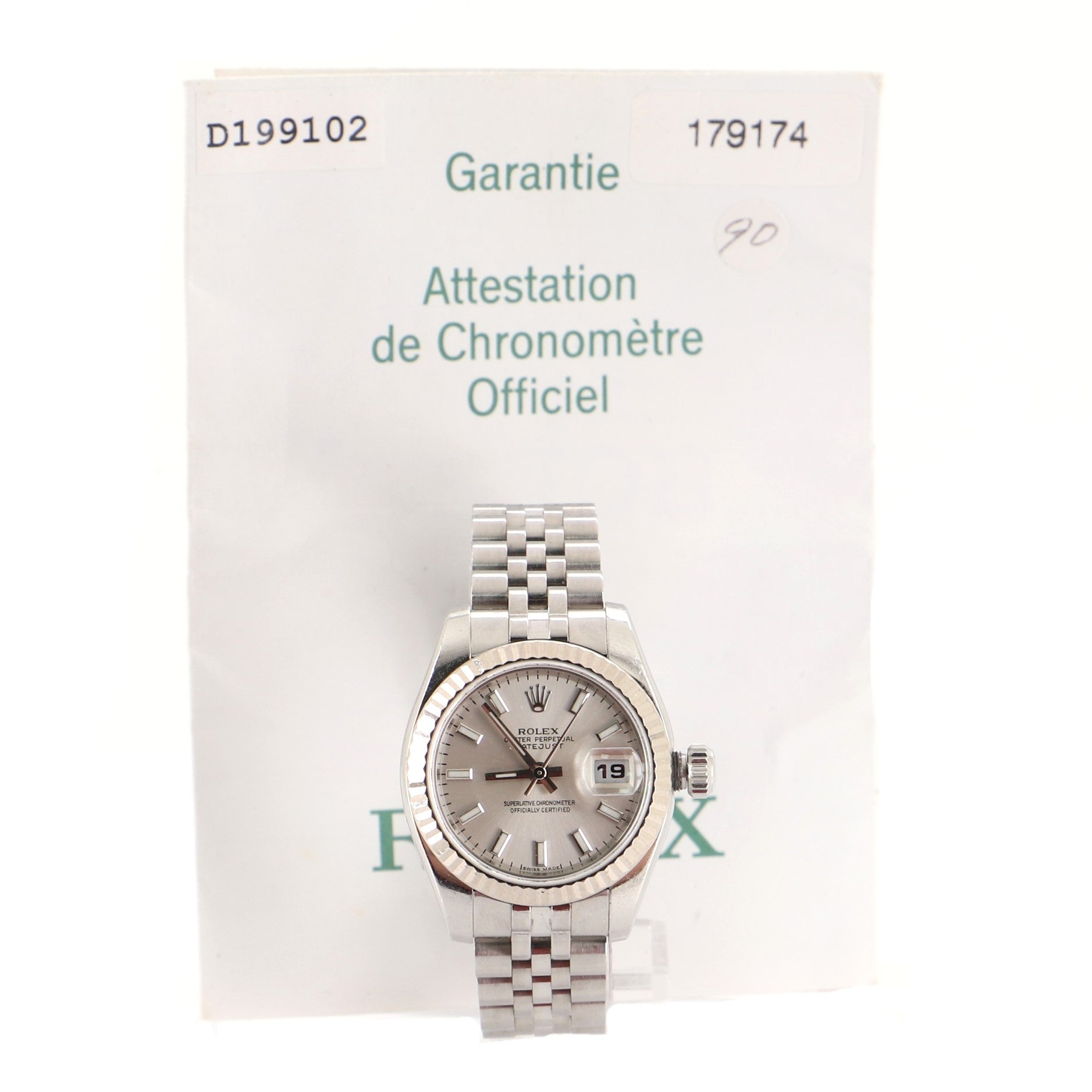 Oyster Perpetual Datejust Automatic Watch Stainless Steel and White Gold 26