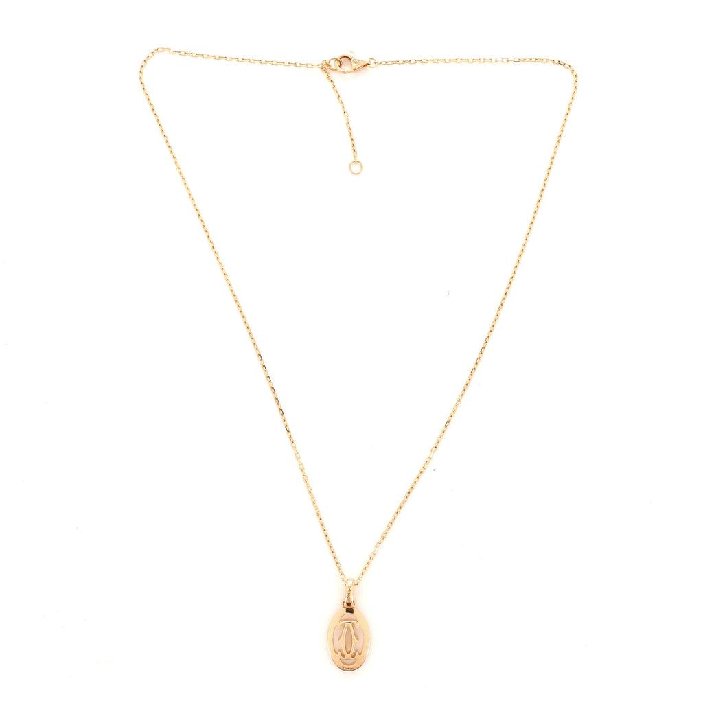 Double C de Cartier Pendant Necklace 18K Pink Gold with Diamonds