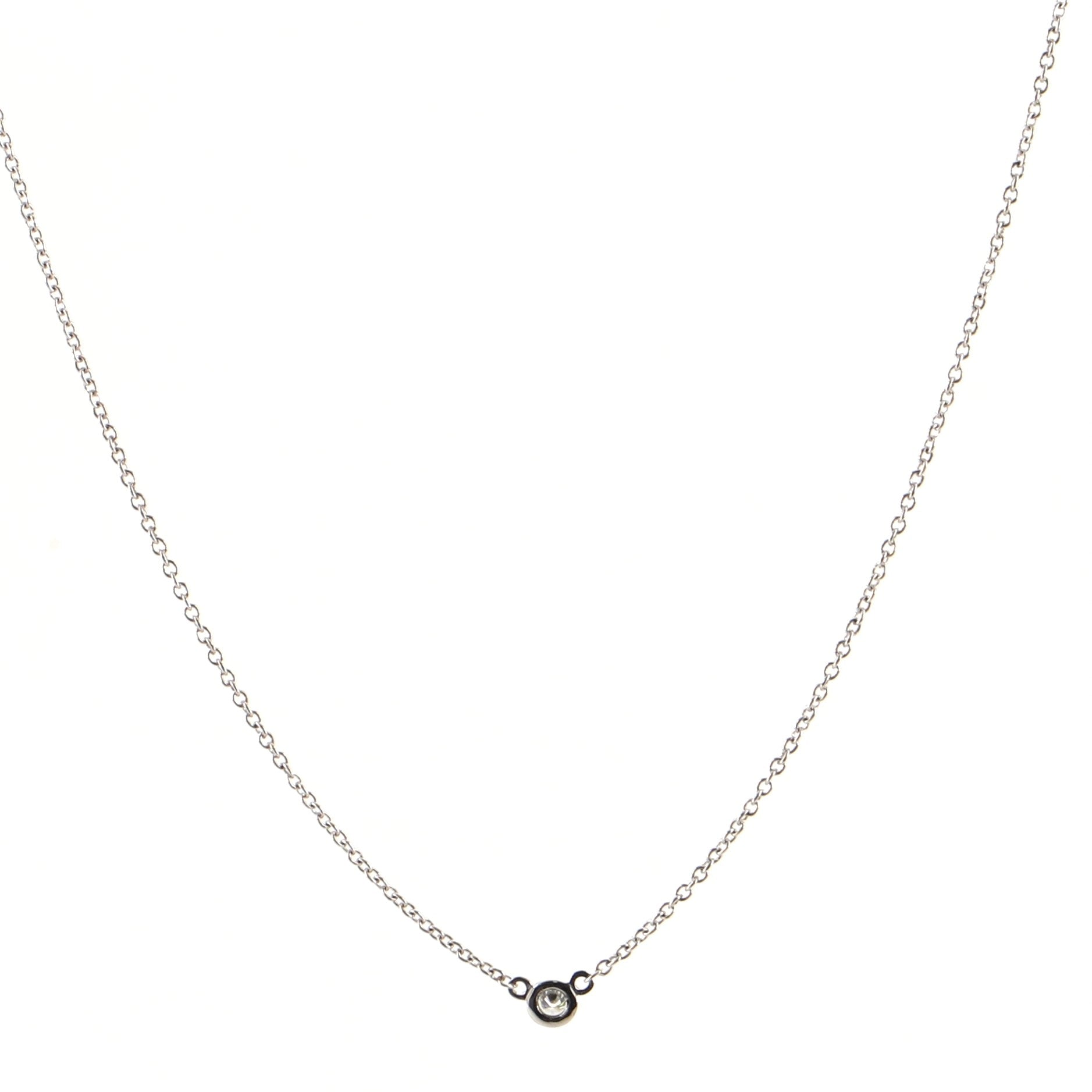 Elsa Peretti Diamonds By The Yard Pendant Necklace Platinum with Diamond 0.05CT