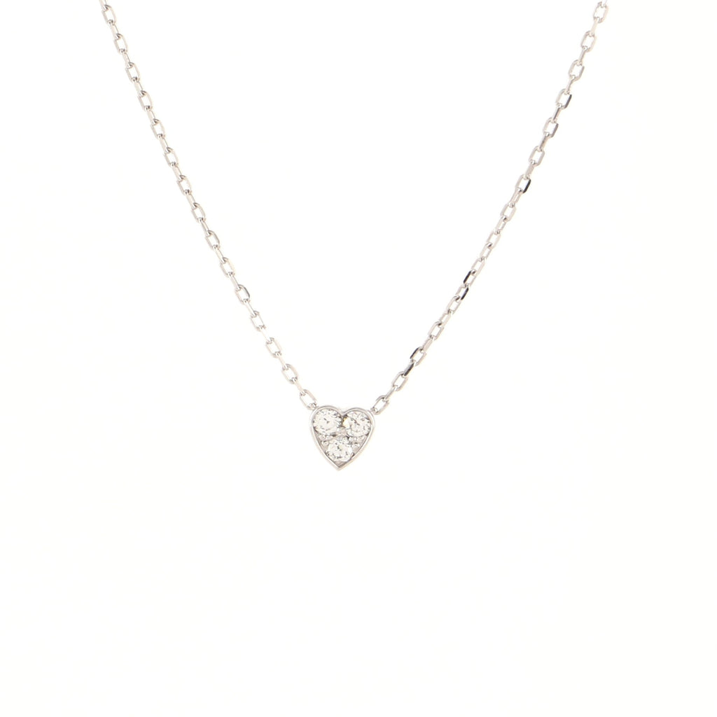 Heart 3 Diamond Pendant Necklace Platinum with Diamonds