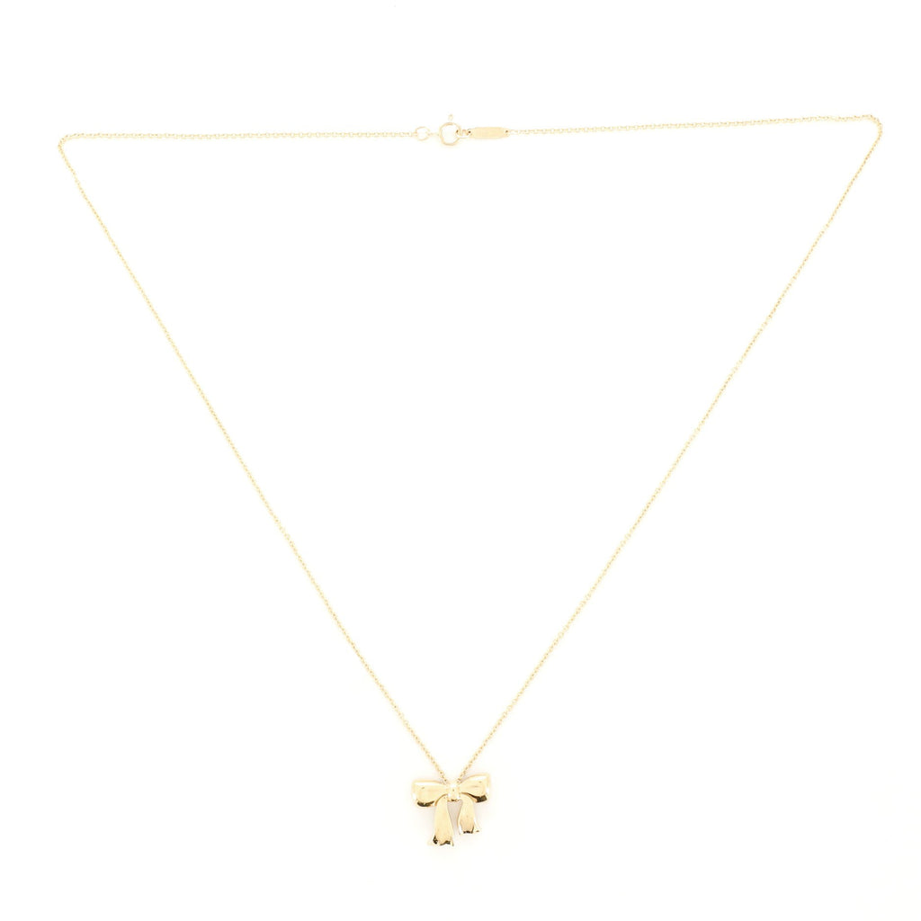 Bow Pendant Necklace 18K Yellow Gold