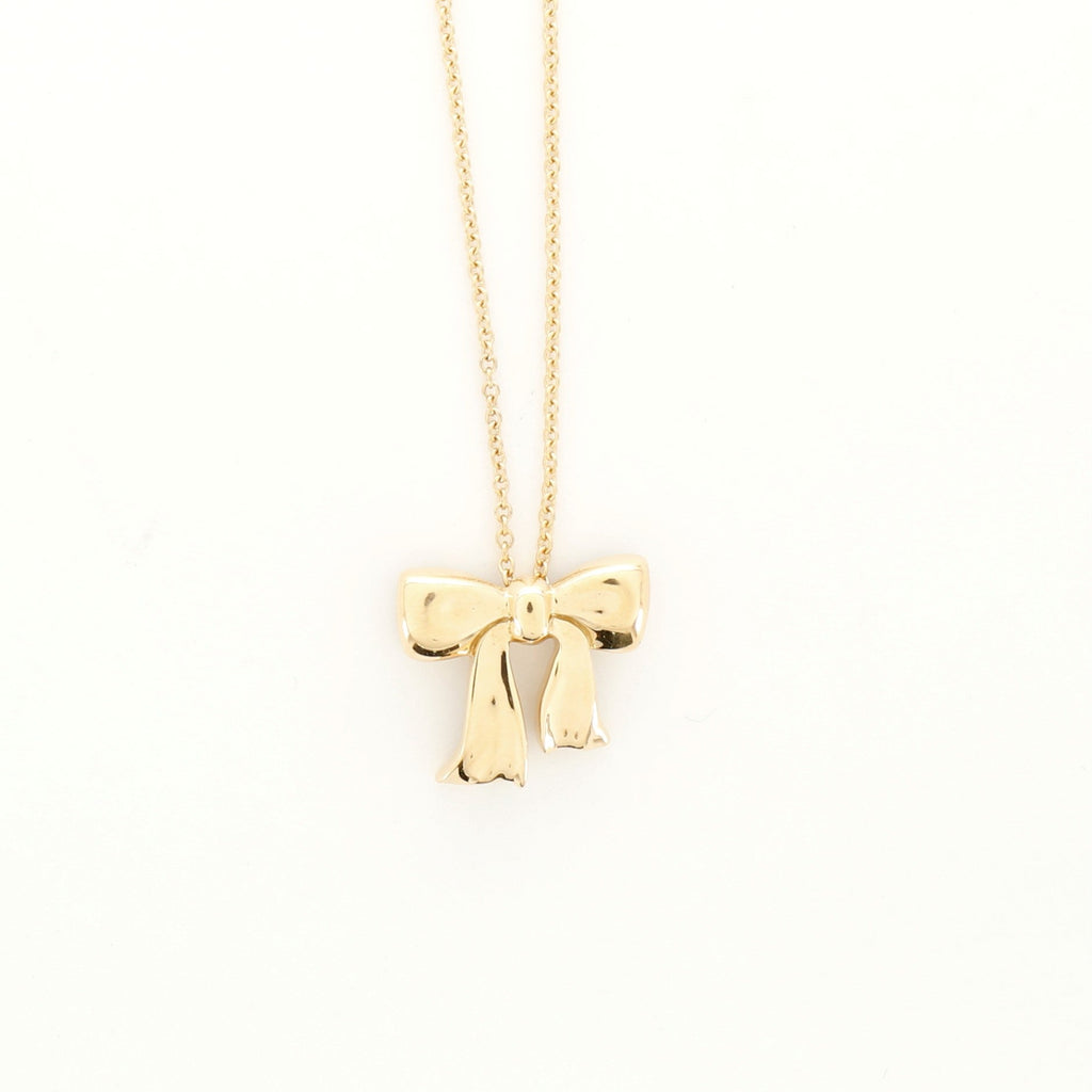 Bow Pendant Necklace 18K Yellow Gold