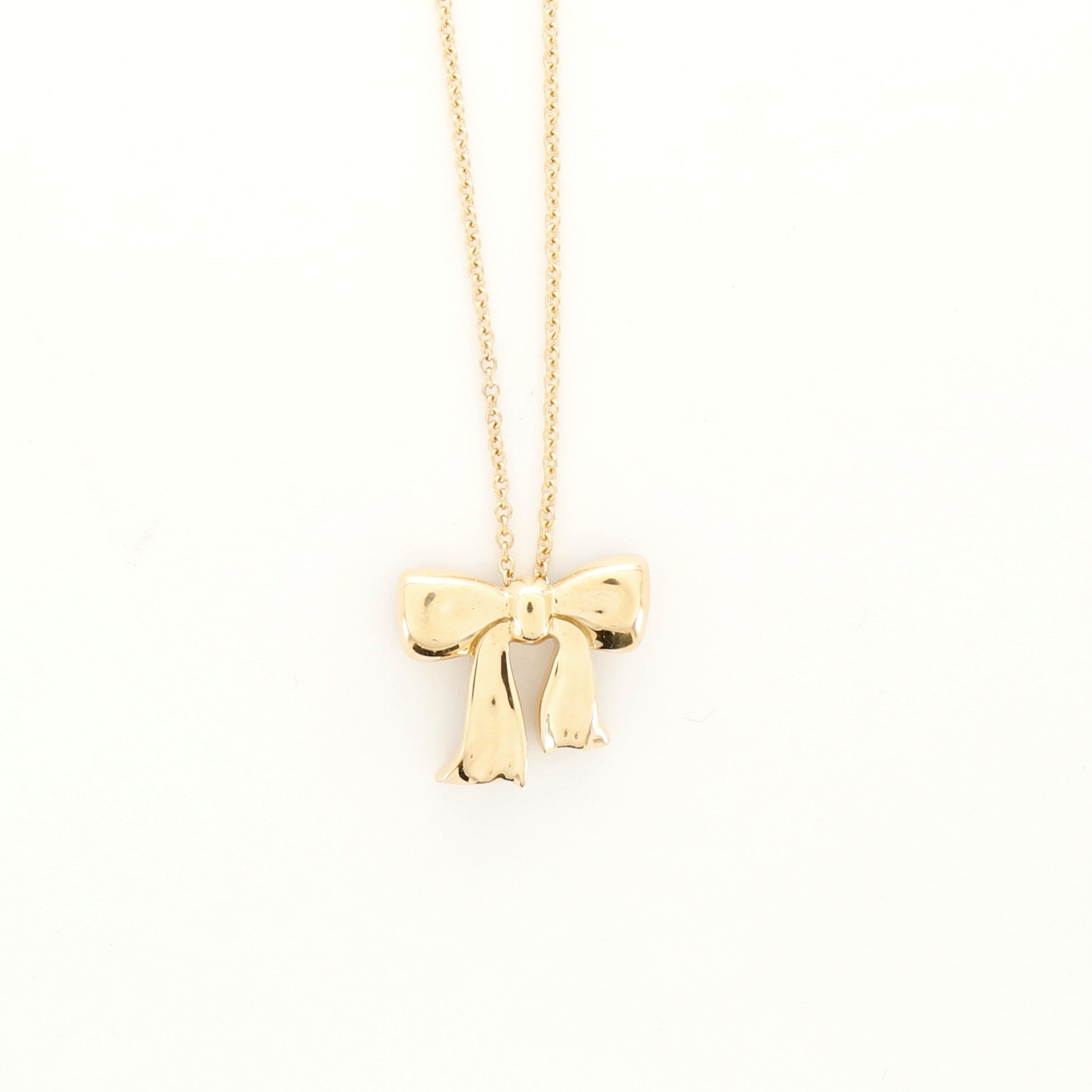 Bow Pendant Necklace 18K Yellow Gold