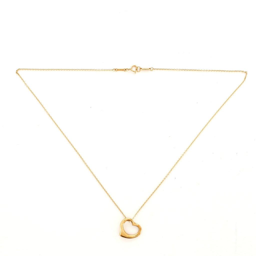Elsa Peretti Open Heart Pendant Necklace 18K Yellow Gold