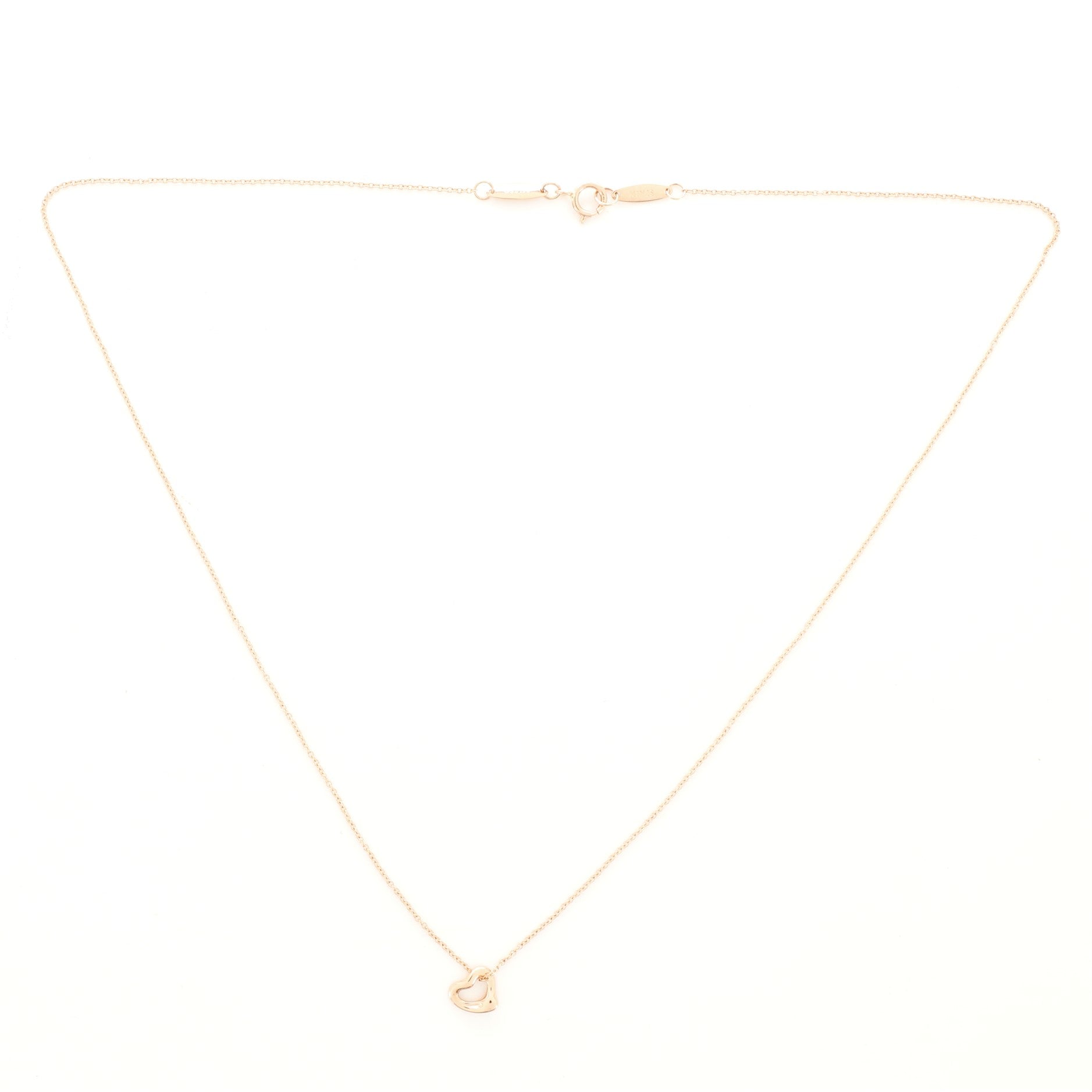Elsa Peretti Open Heart Pendant Necklace 18K Rose Gold