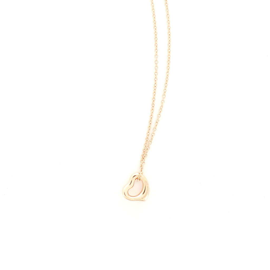 Elsa Peretti Open Heart Pendant Necklace 18K Rose Gold