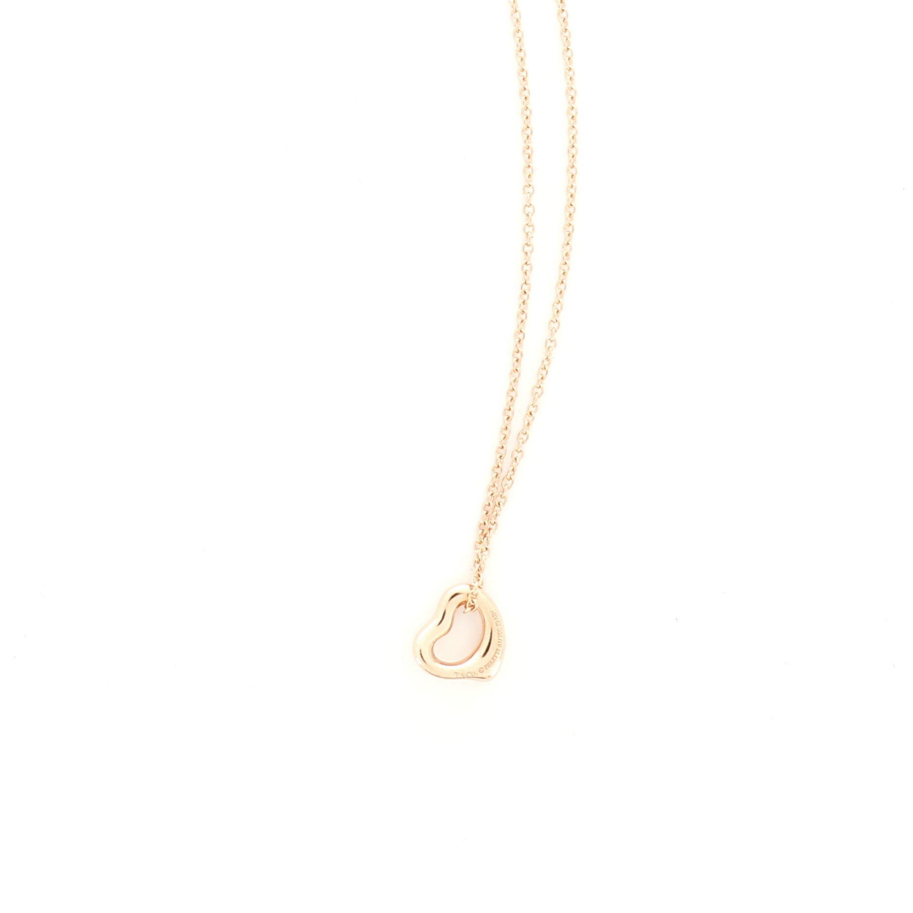 Elsa Peretti Open Heart Pendant Necklace 18K Rose Gold