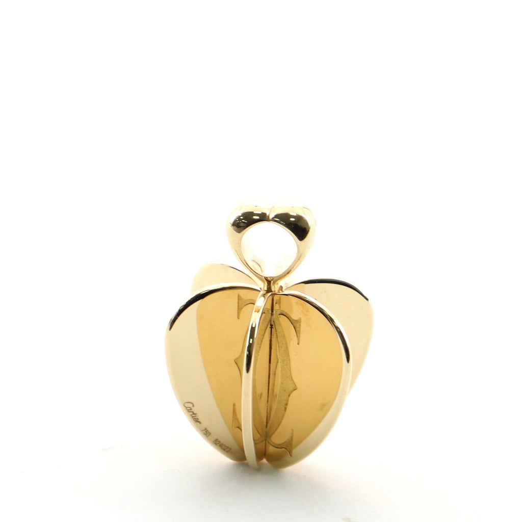 Golden Apple Pendant Necklace 18K Yellow Gold