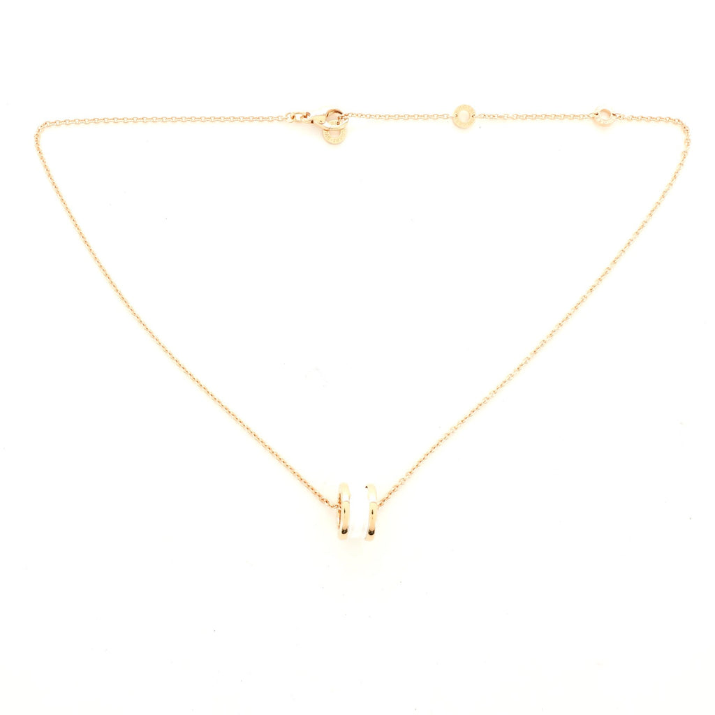 B.Zero1 Pendant Necklace 18K Rose Gold and Ceramic