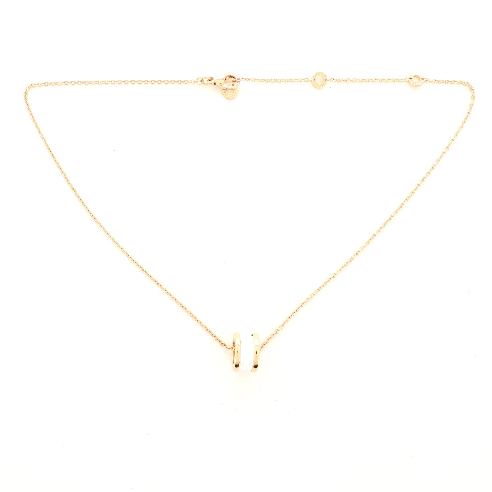 B.Zero1 Pendant Necklace 18K Rose Gold and Ceramic