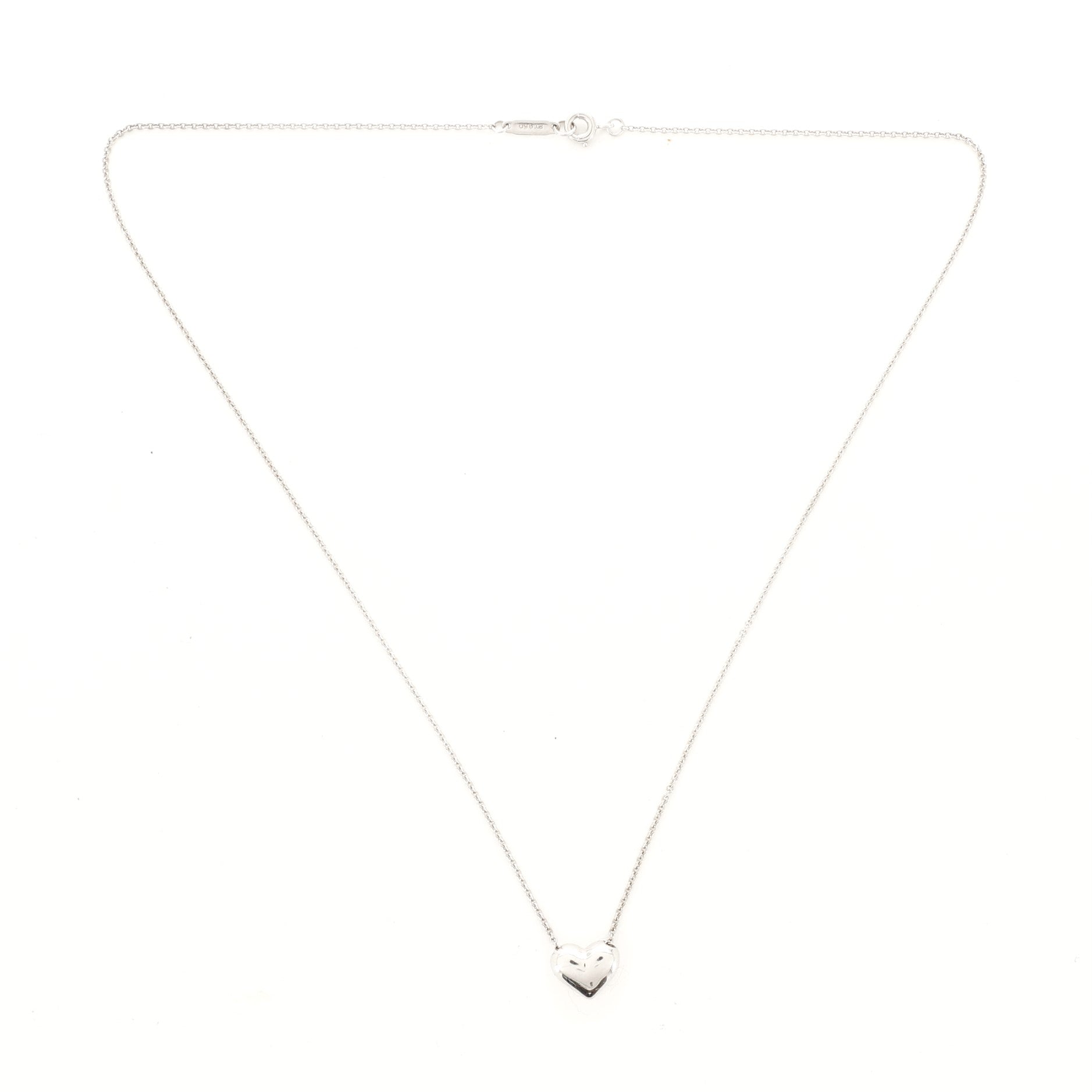 Heart Dot Pendant Necklace Platinum with Diamonds