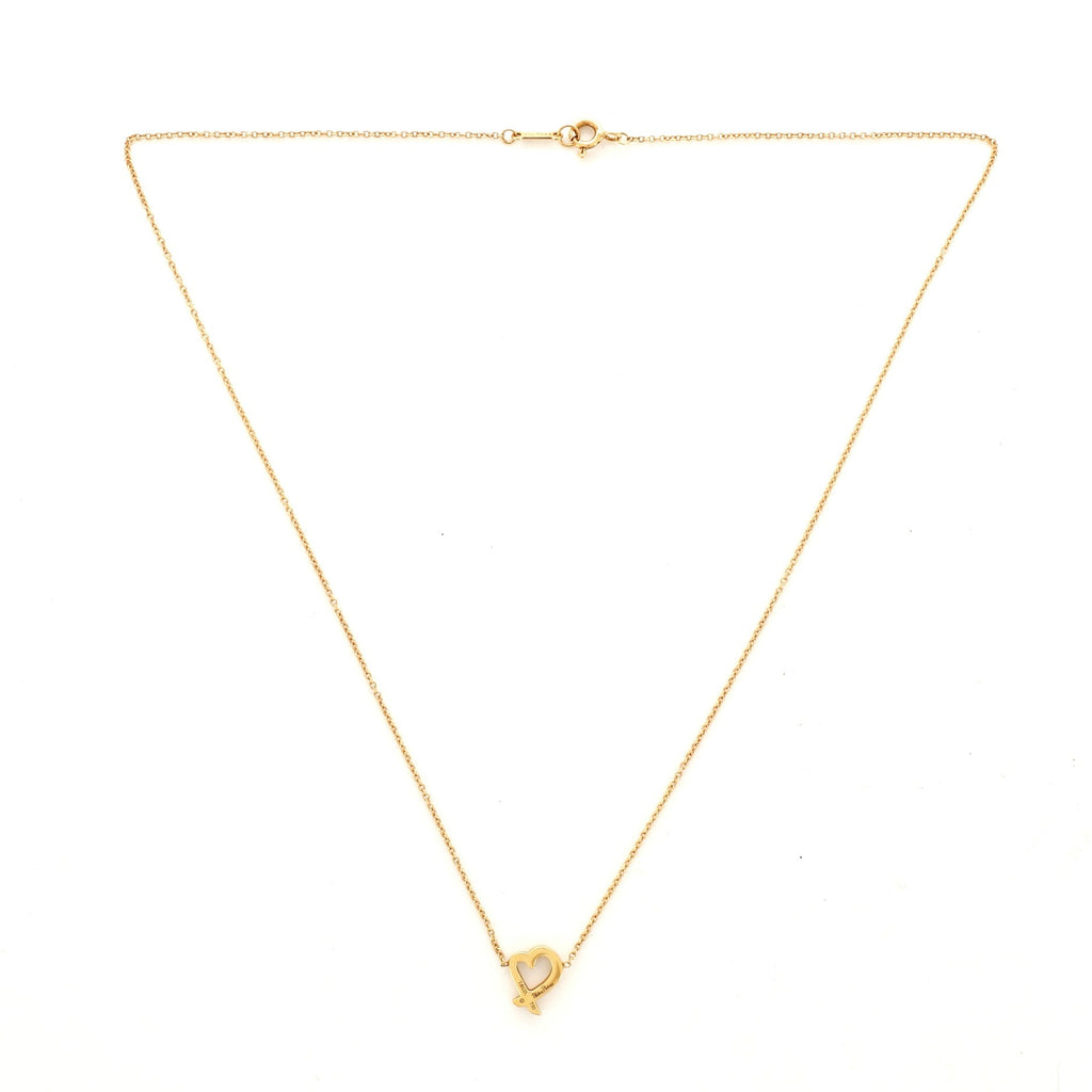 Paloma Picasso Loving Heart Pendant Necklace 18K Yellow Gold