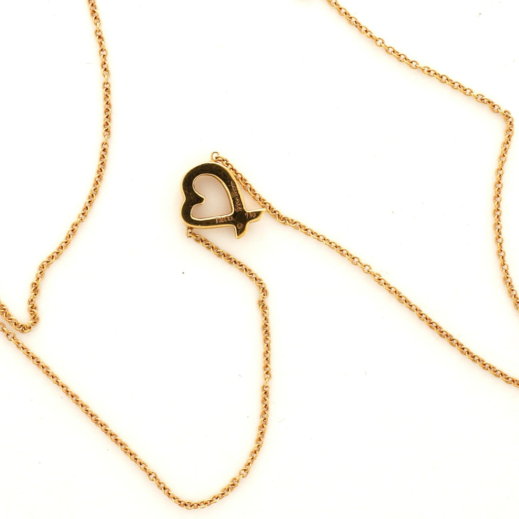 Paloma Picasso Loving Heart Pendant Necklace 18K Yellow Gold