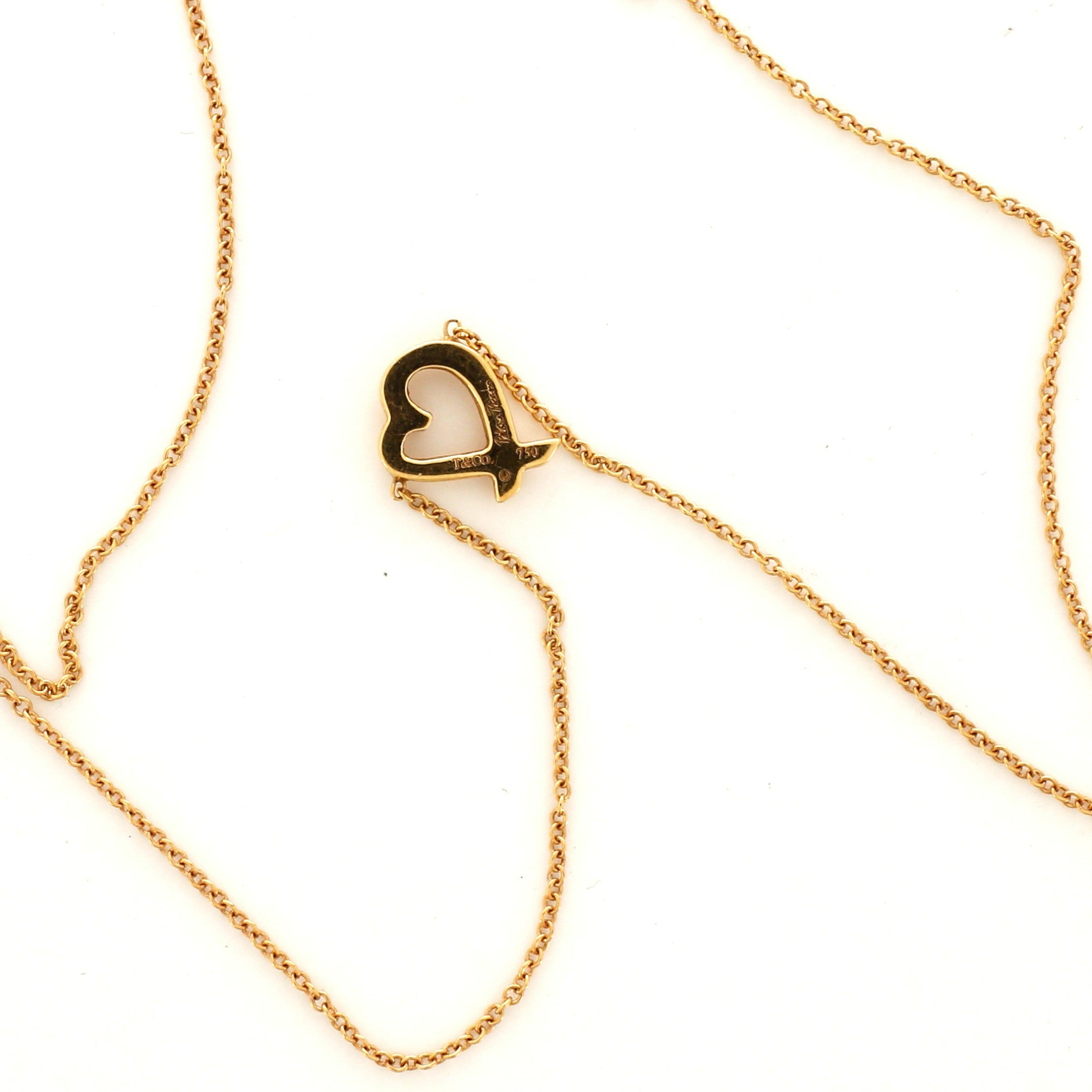 Paloma Picasso Loving Heart Pendant Necklace 18K Yellow Gold