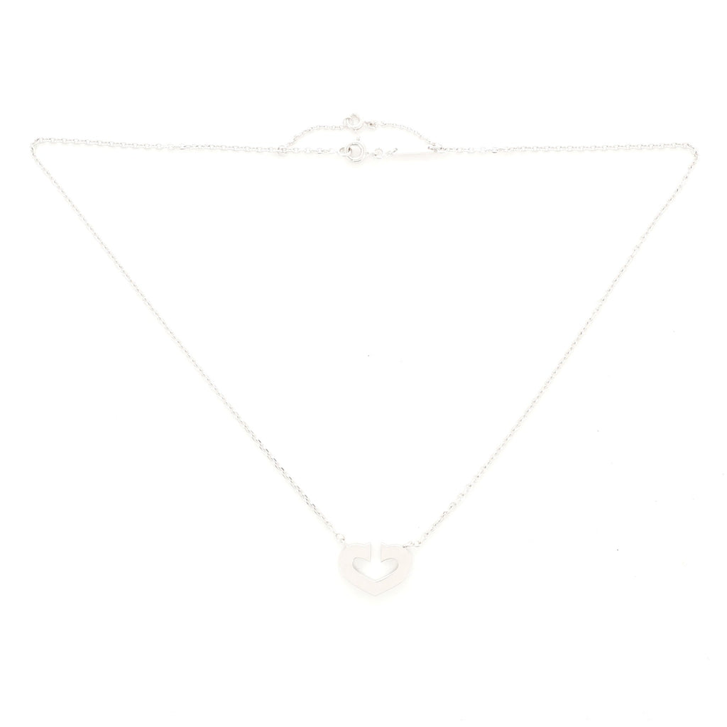C Heart de Cartier Pendant Necklace 18K White Gold