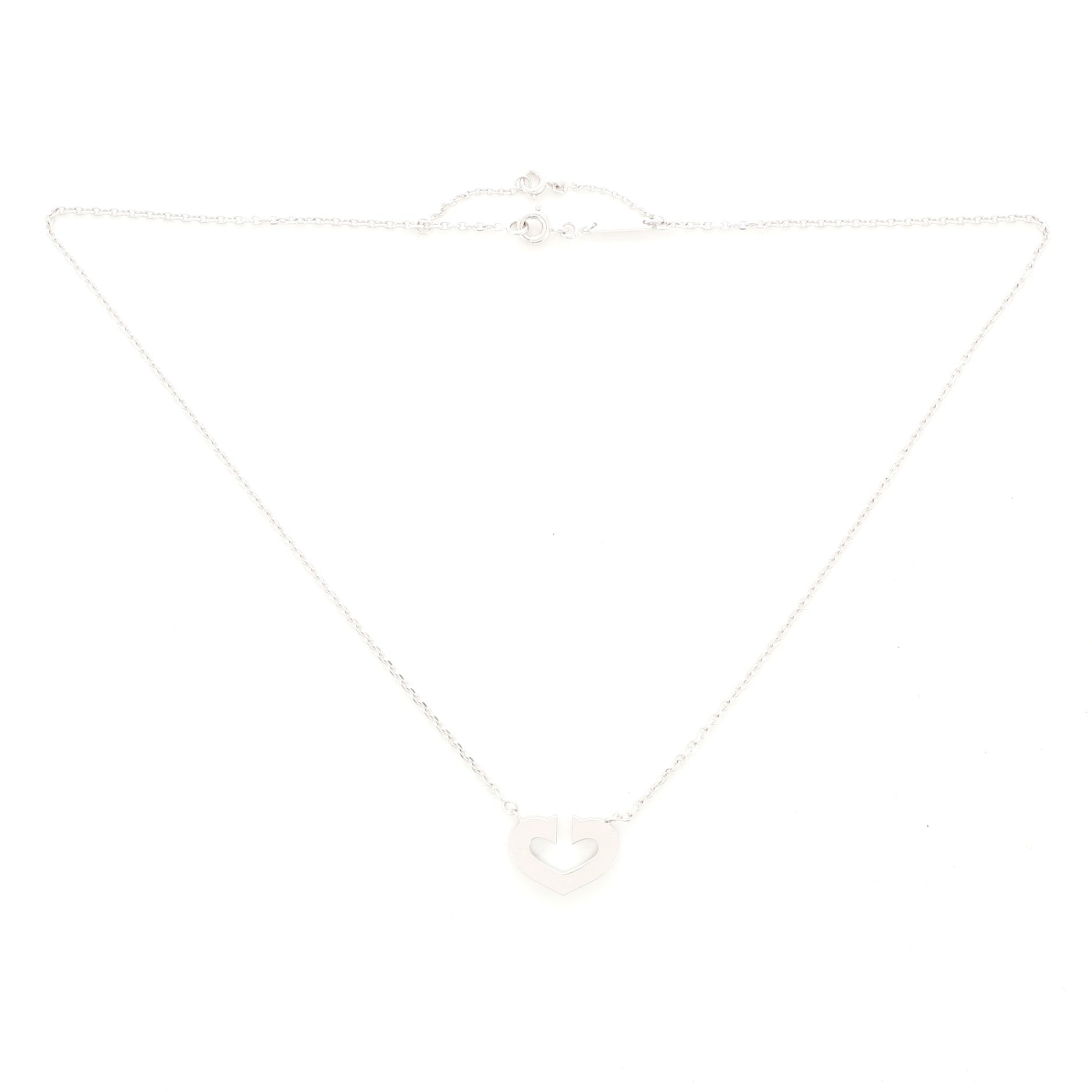C Heart de Cartier Pendant Necklace 18K White Gold