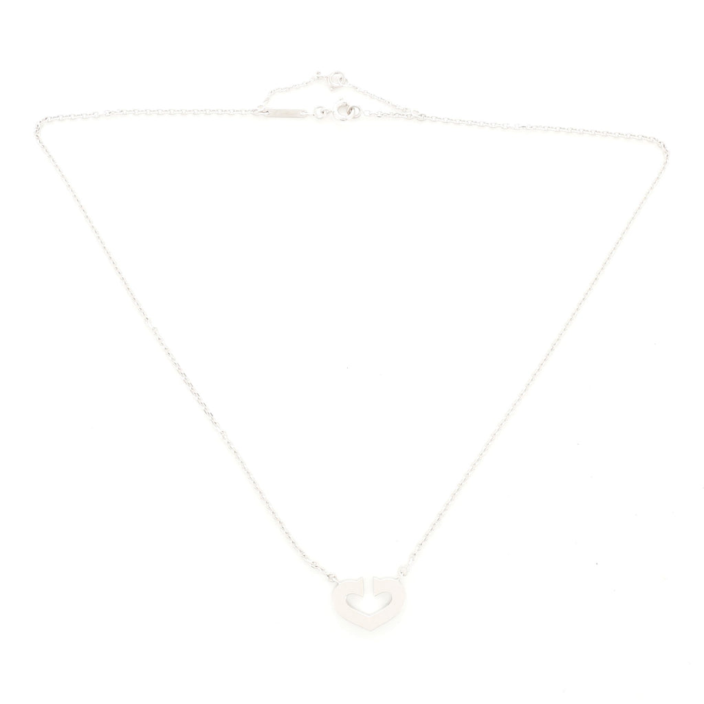 C Heart de Cartier Pendant Necklace 18K White Gold