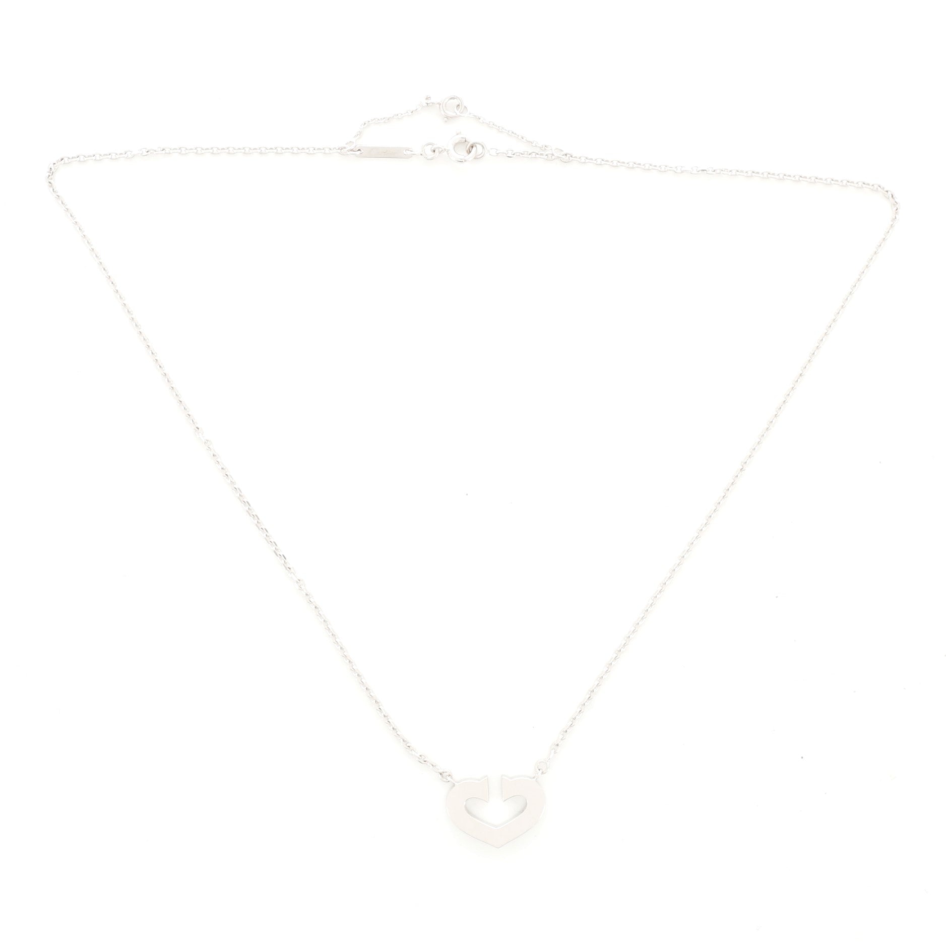 C Heart de Cartier Pendant Necklace 18K White Gold
