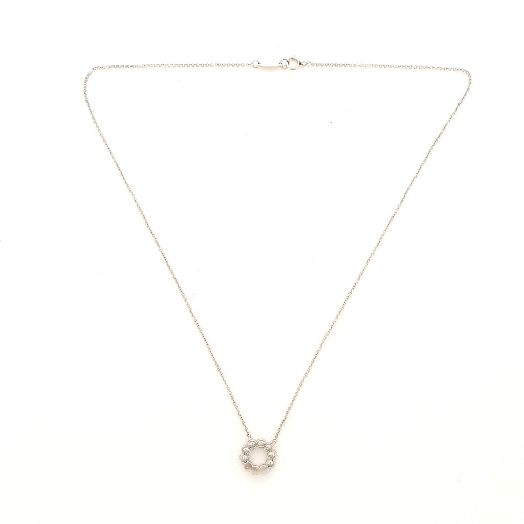 Jazz Circle Pendant Necklace Platinum and Diamonds