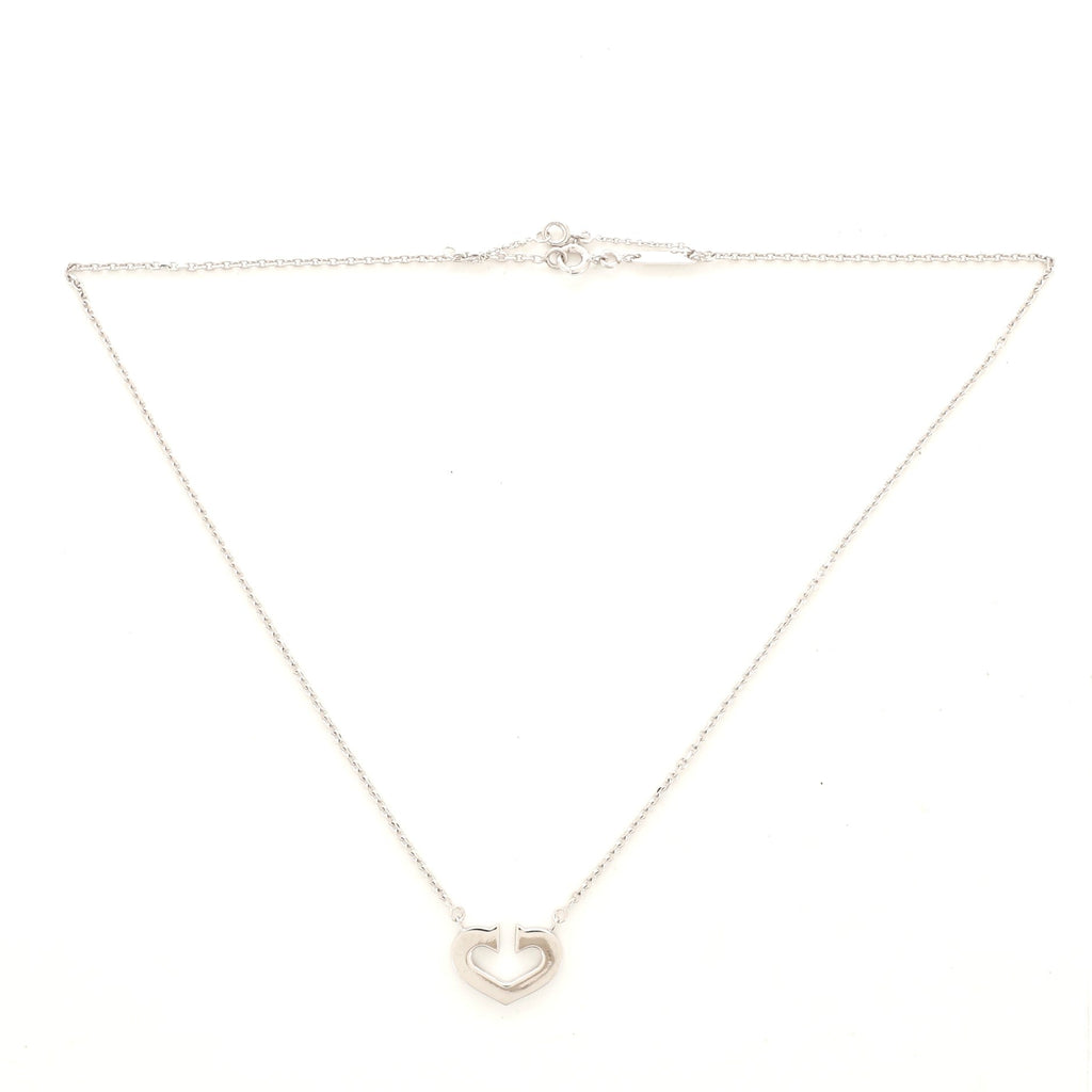 C Heart de Cartier Pendant Necklace 18K White Gold