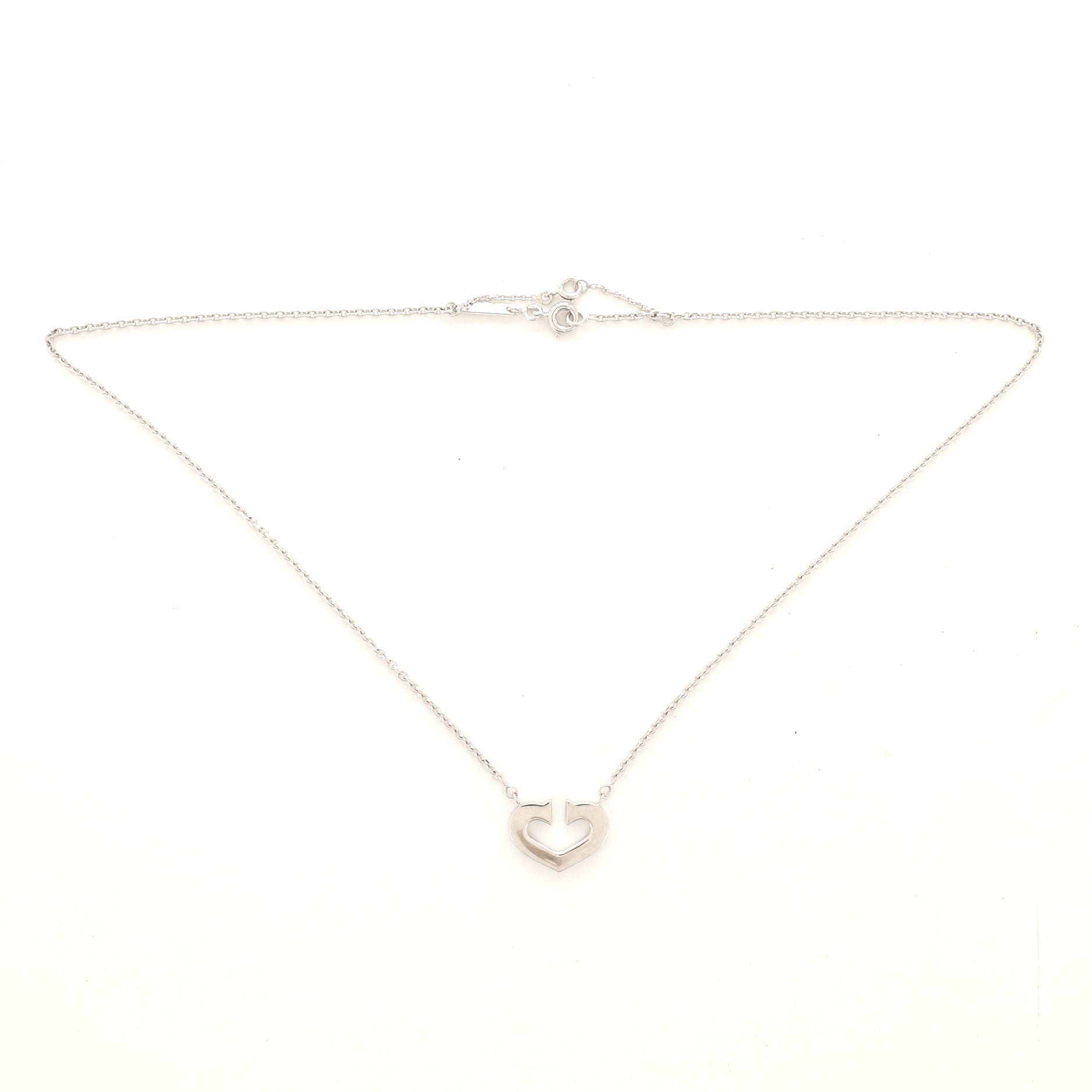 C Heart de Cartier Pendant Necklace 18K White Gold