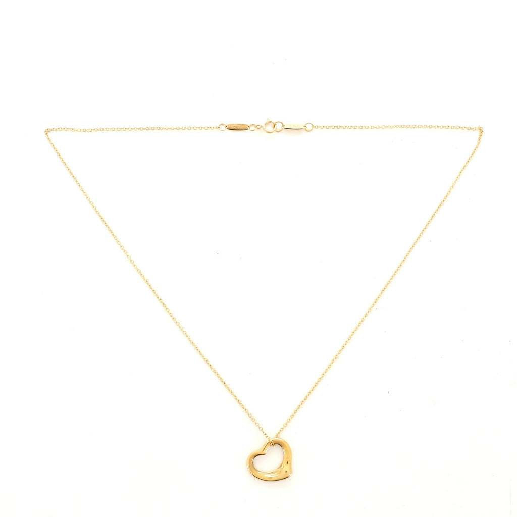 Elsa Peretti Open Heart Pendant Necklace 18K Yellow Gold