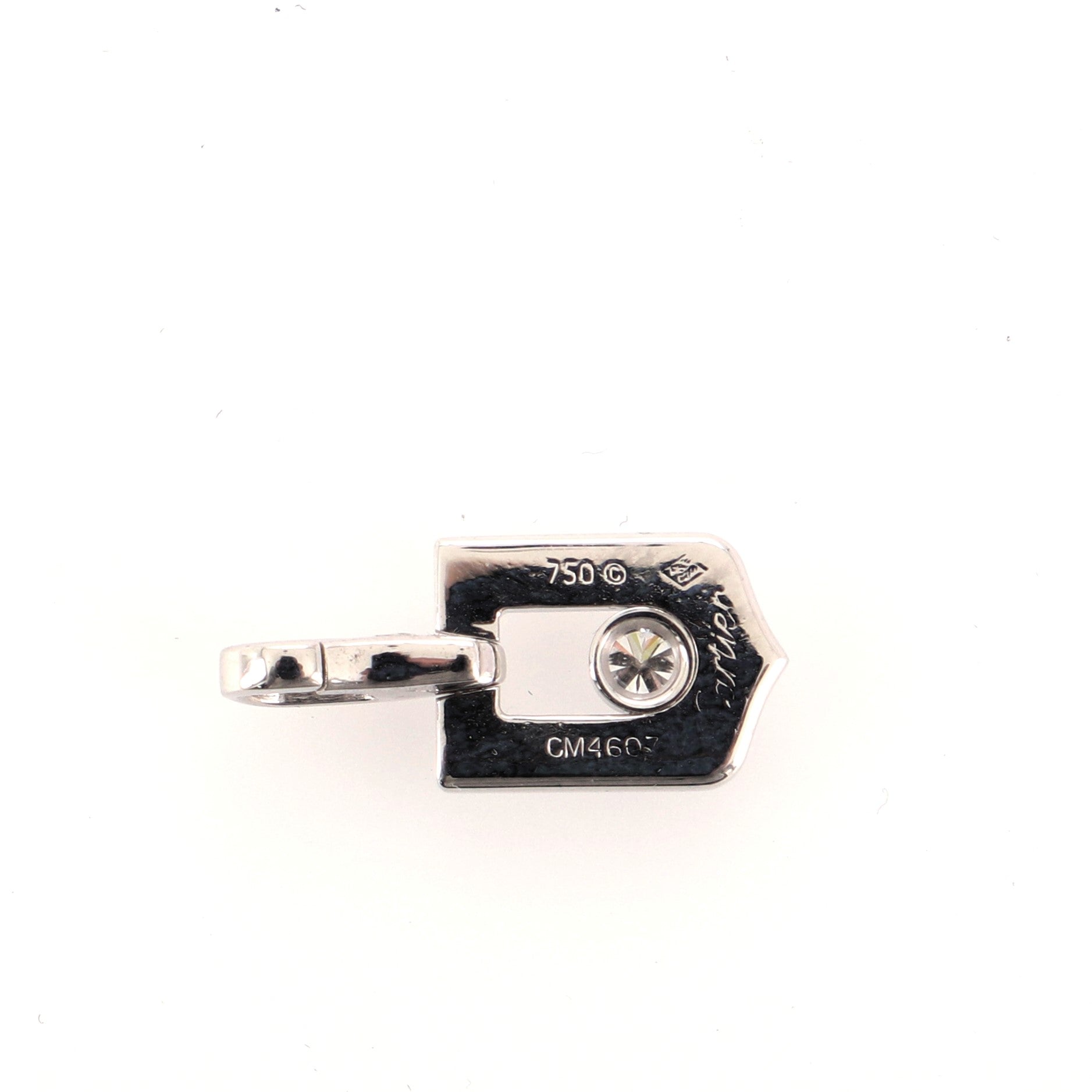 Shield Pendant Necklace 18K White Gold with Diamond