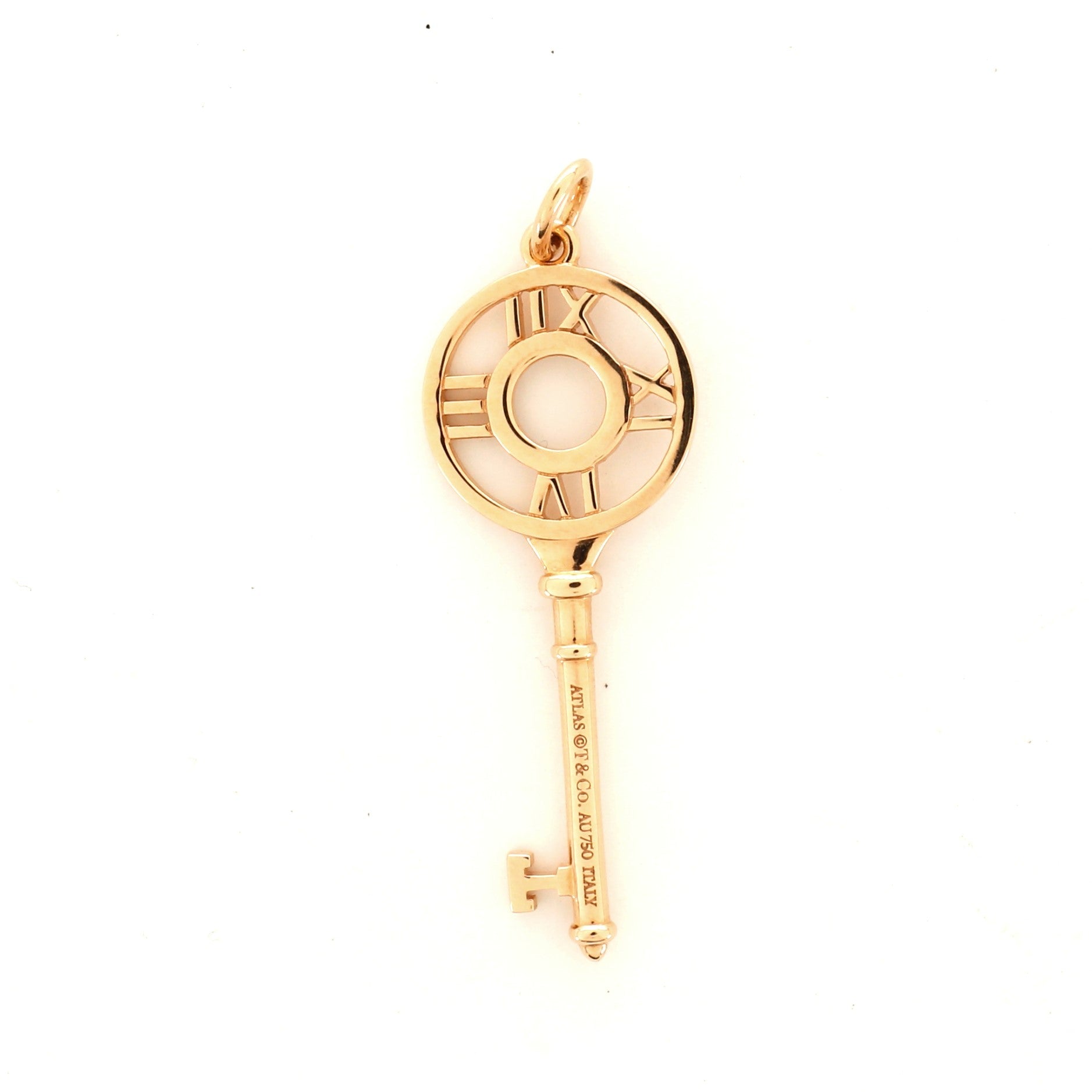 Atlas Key Pendant Necklace 18K Rose Gold and Diamonds