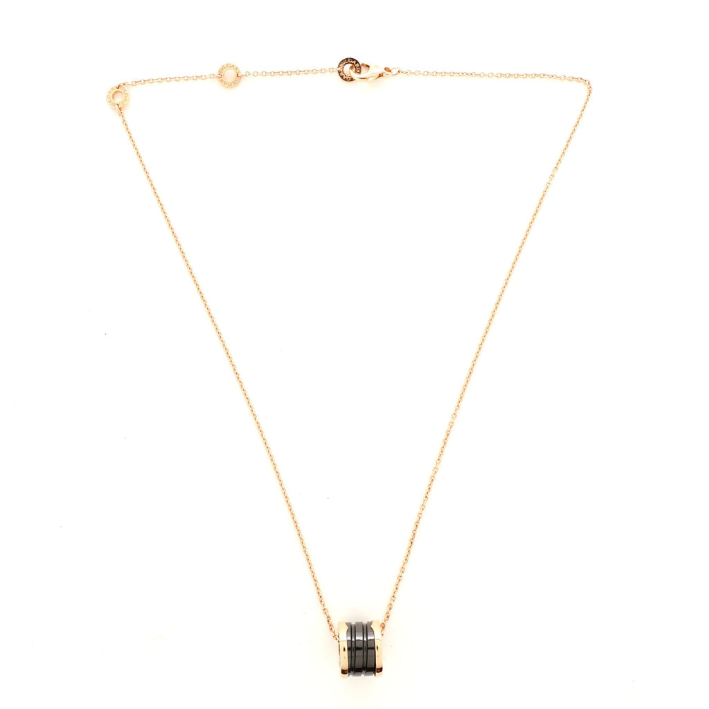 B.Zero1 Pendant Necklace 18K Rose Gold and Ceramic