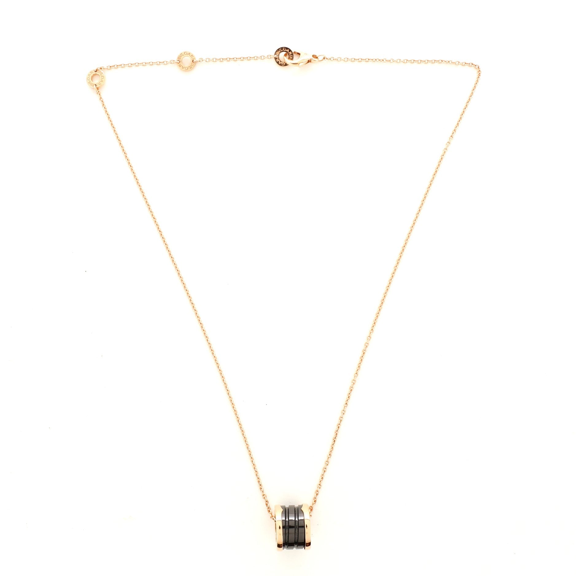 B.Zero1 Pendant Necklace 18K Rose Gold and Ceramic