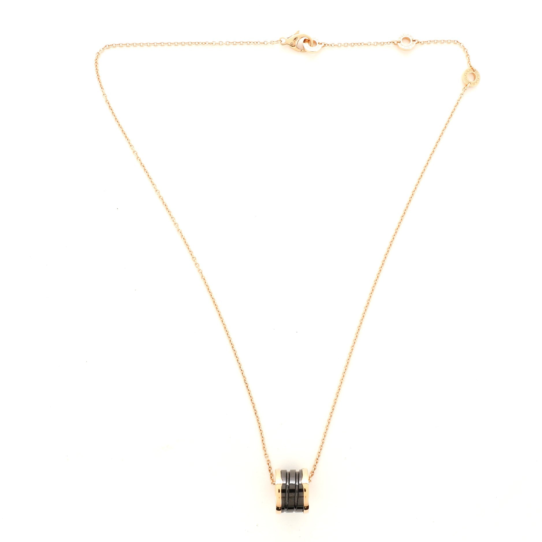 B.Zero1 Pendant Necklace 18K Rose Gold and Ceramic